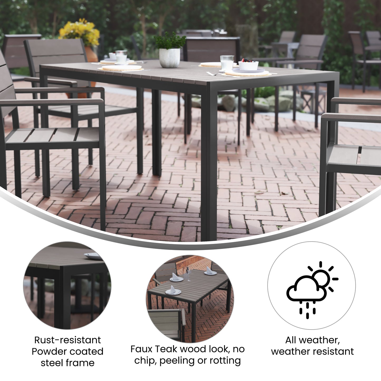 Gray/Gray 55x31 Patio Table SB-TB269-GRY-GG