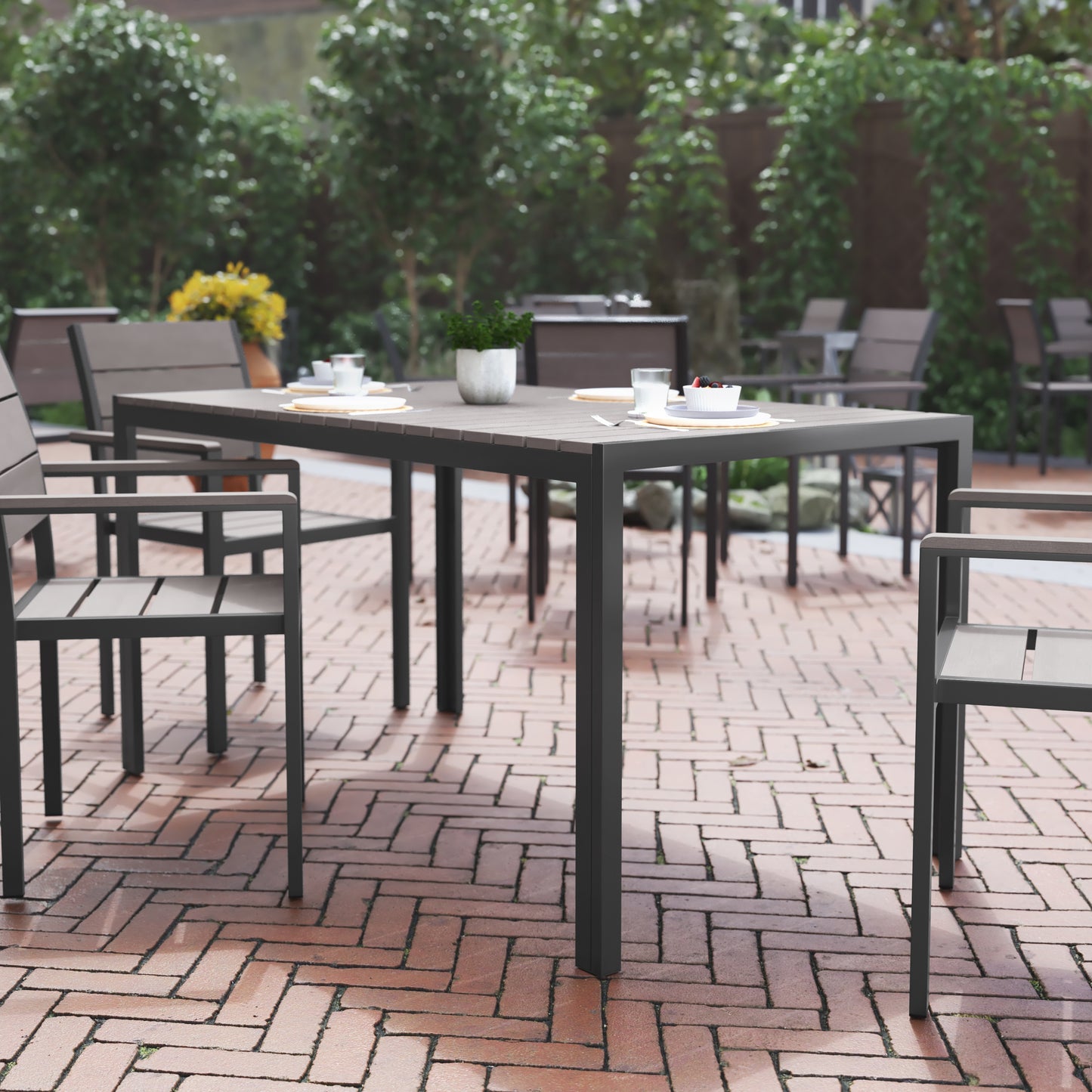 Gray/Gray 55x31 Patio Table SB-TB269-GRY-GG