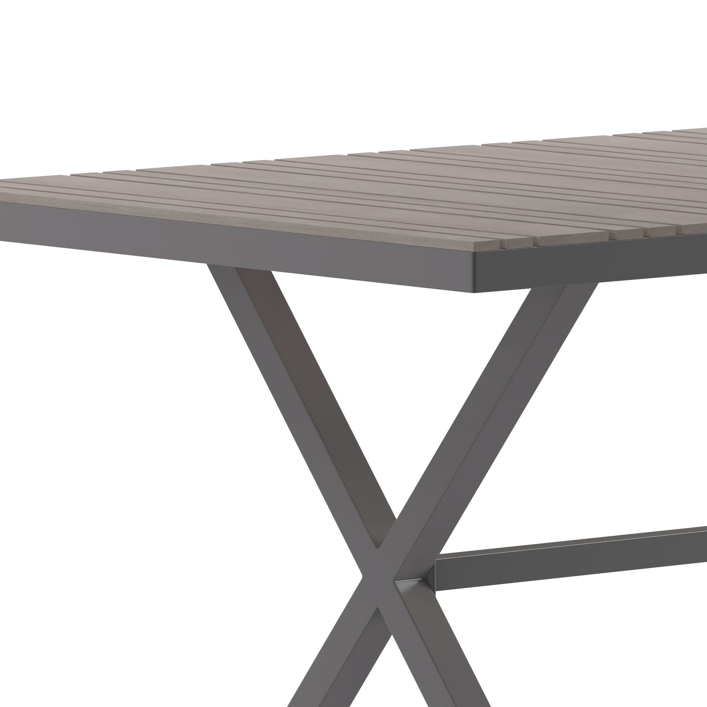 Gray/Gray X Frame Patio Table SB-TB288-GRY-GG