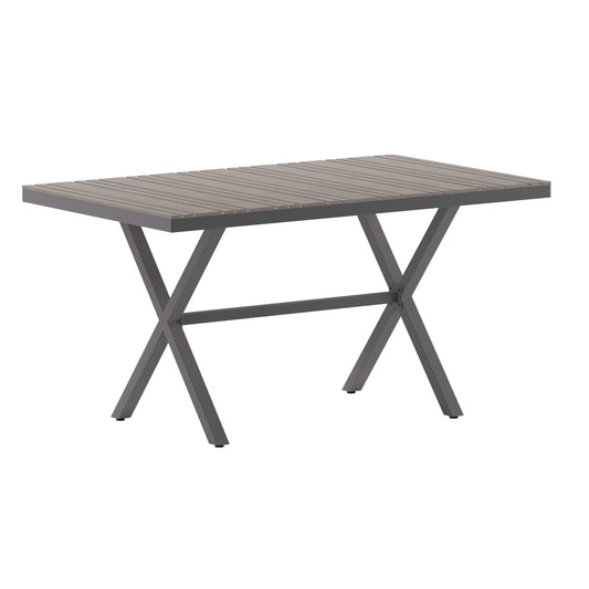 Modern Commercial Grade X-Frame Patio Dining Table