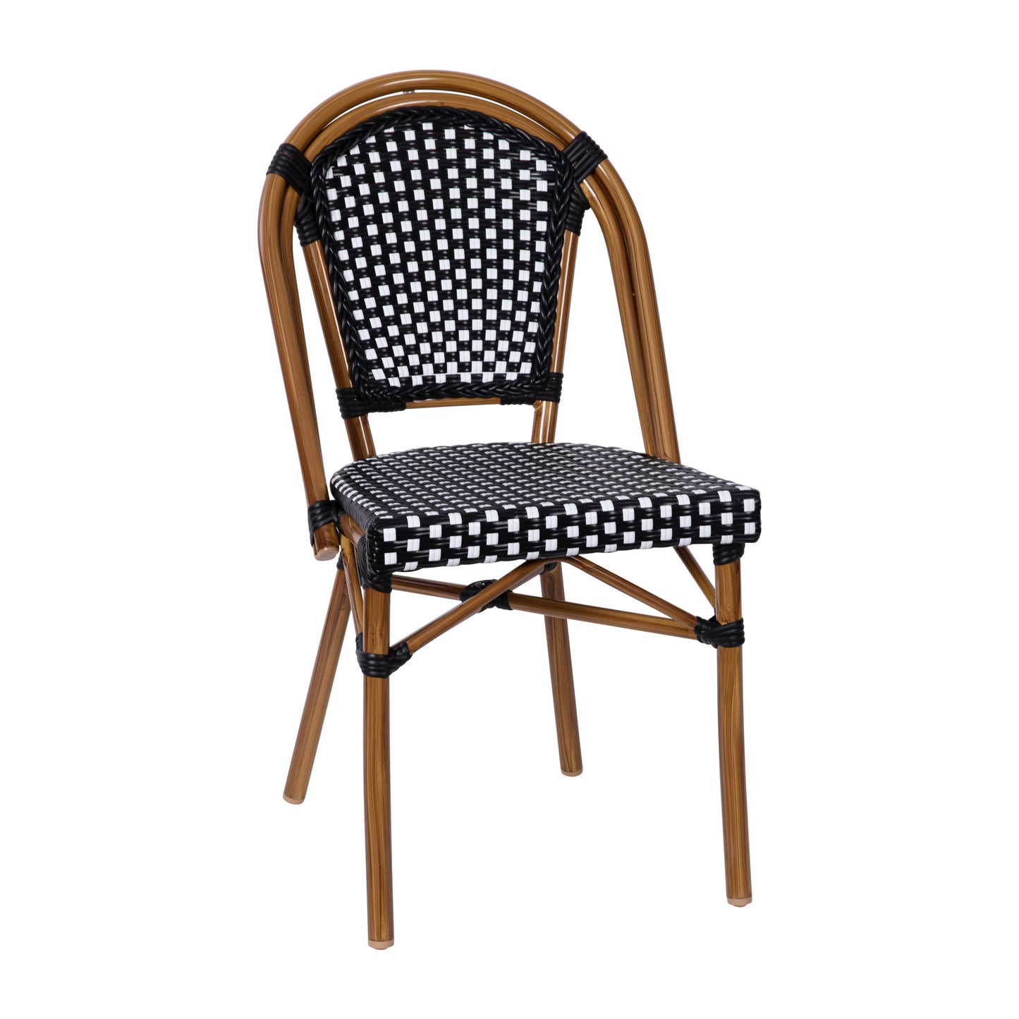 Black/White French Cafe Chair SDA-AD642001-BKWH-NAT-GG