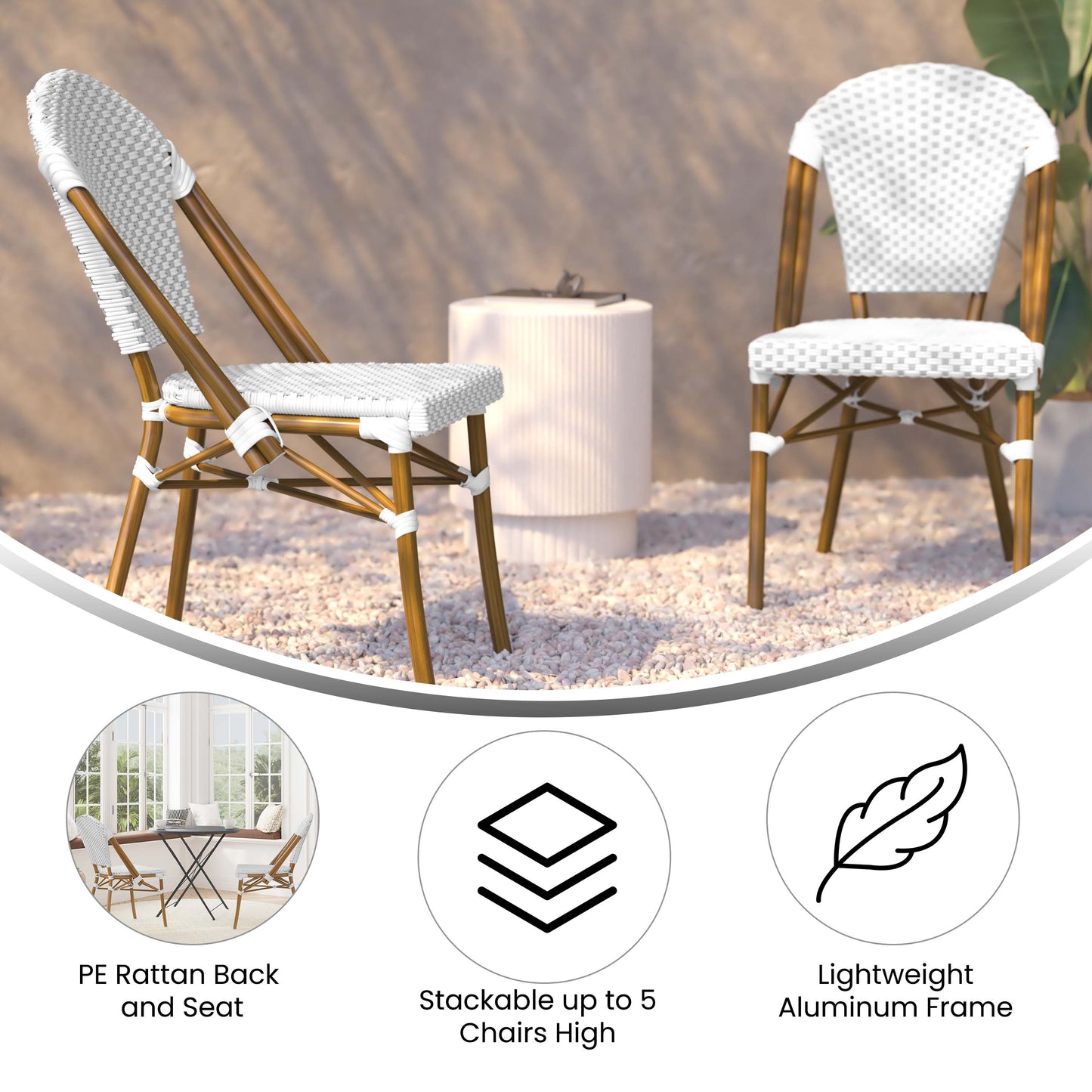 Classic Commercial Grade Indoor/Outdoor French Bistro Chair