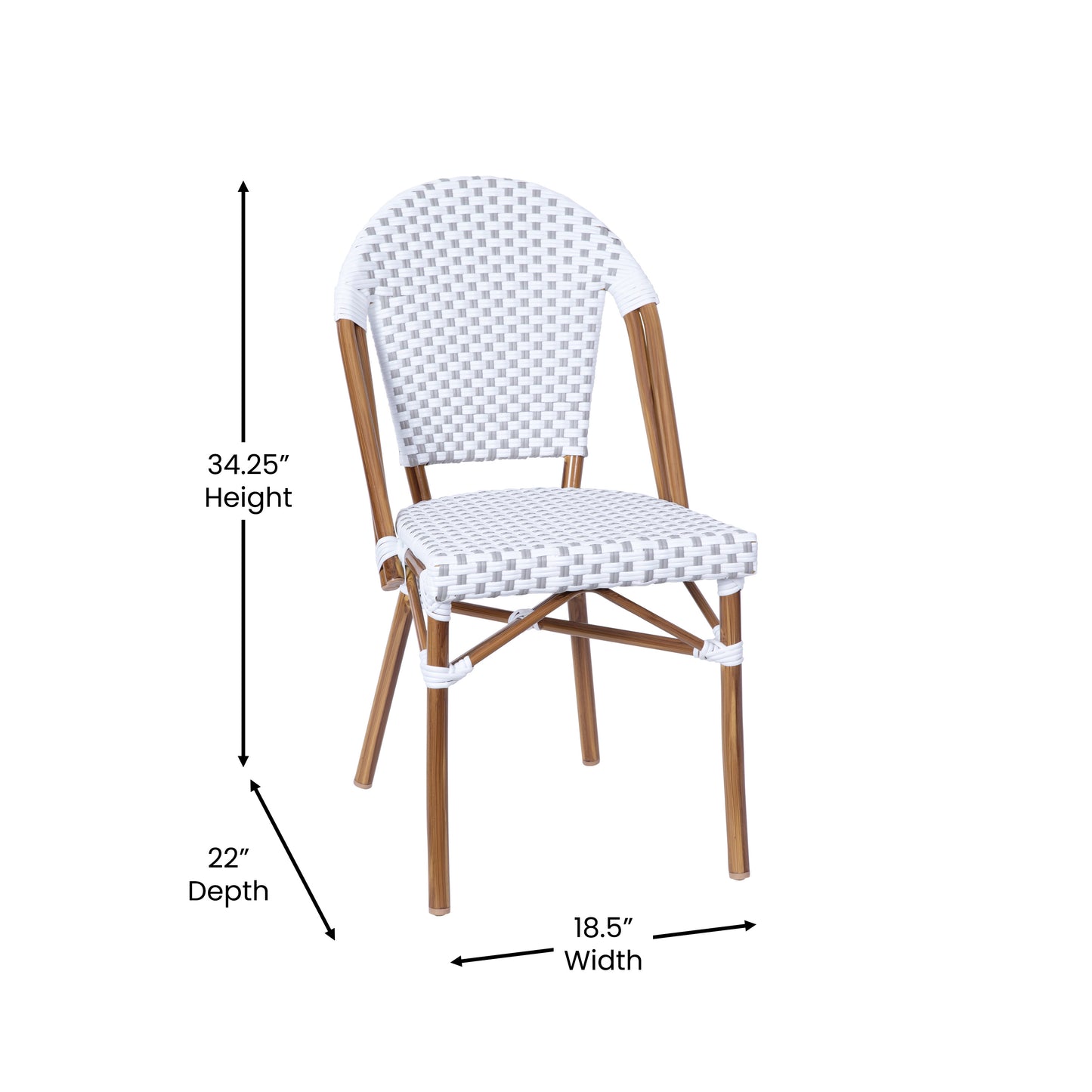 Classic Commercial Grade Indoor/Outdoor French Bistro Chair