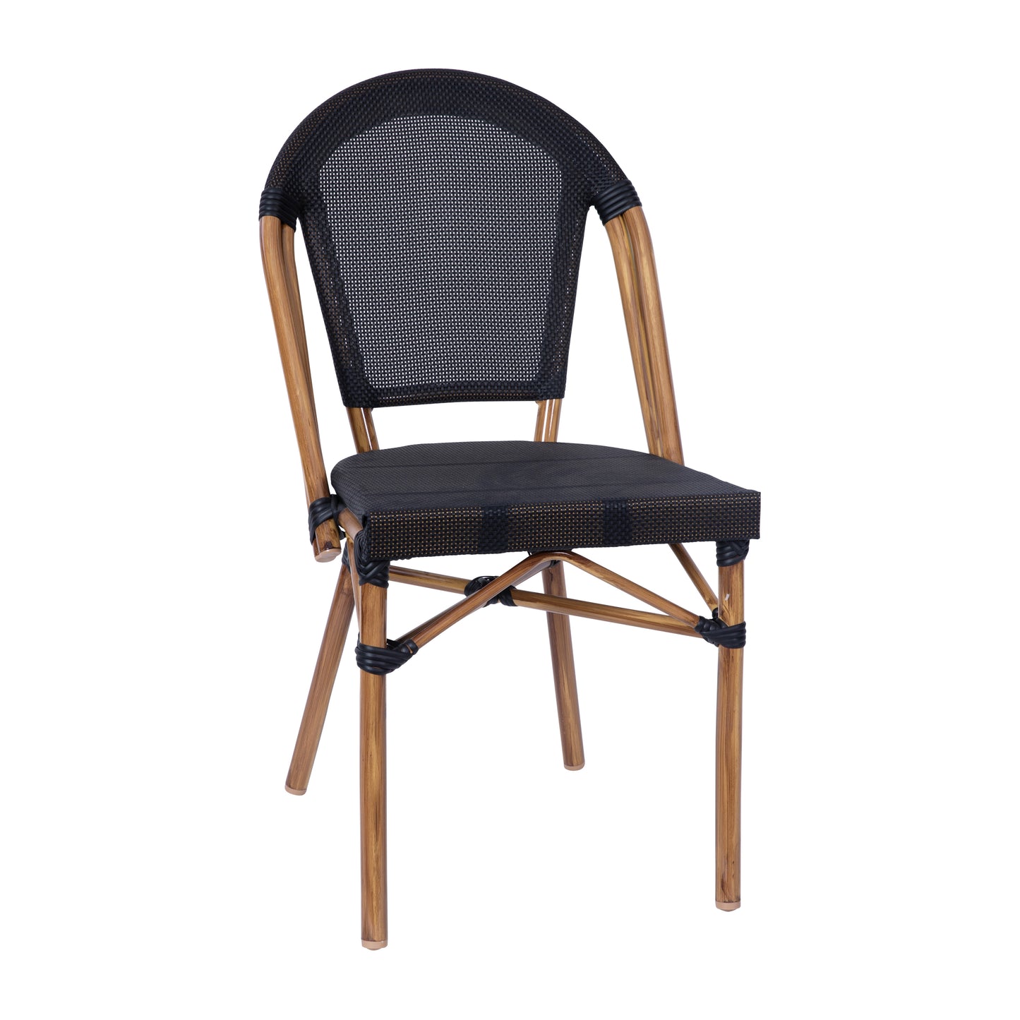 Black French Cafe Chair SDA-AD642107-BK-NAT-GG