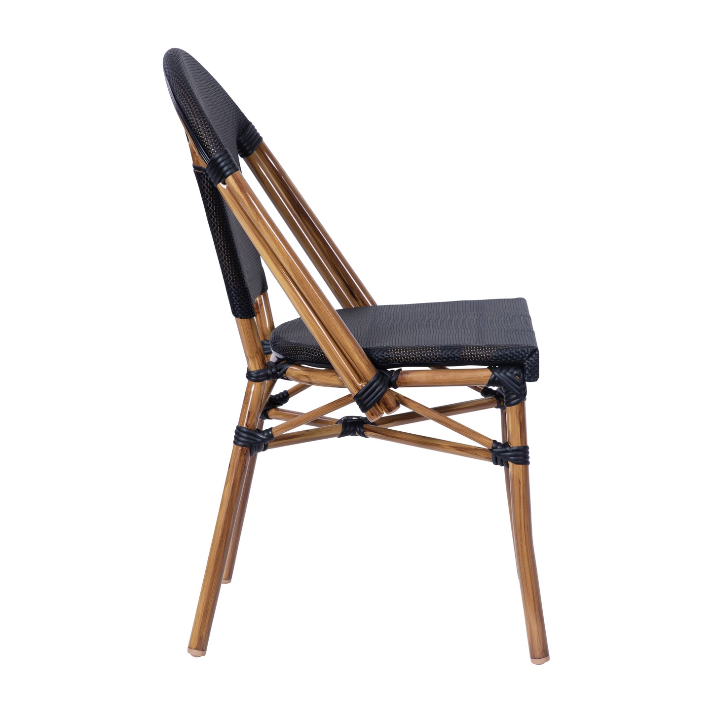 Black French Cafe Chair SDA-AD642107-BK-NAT-GG