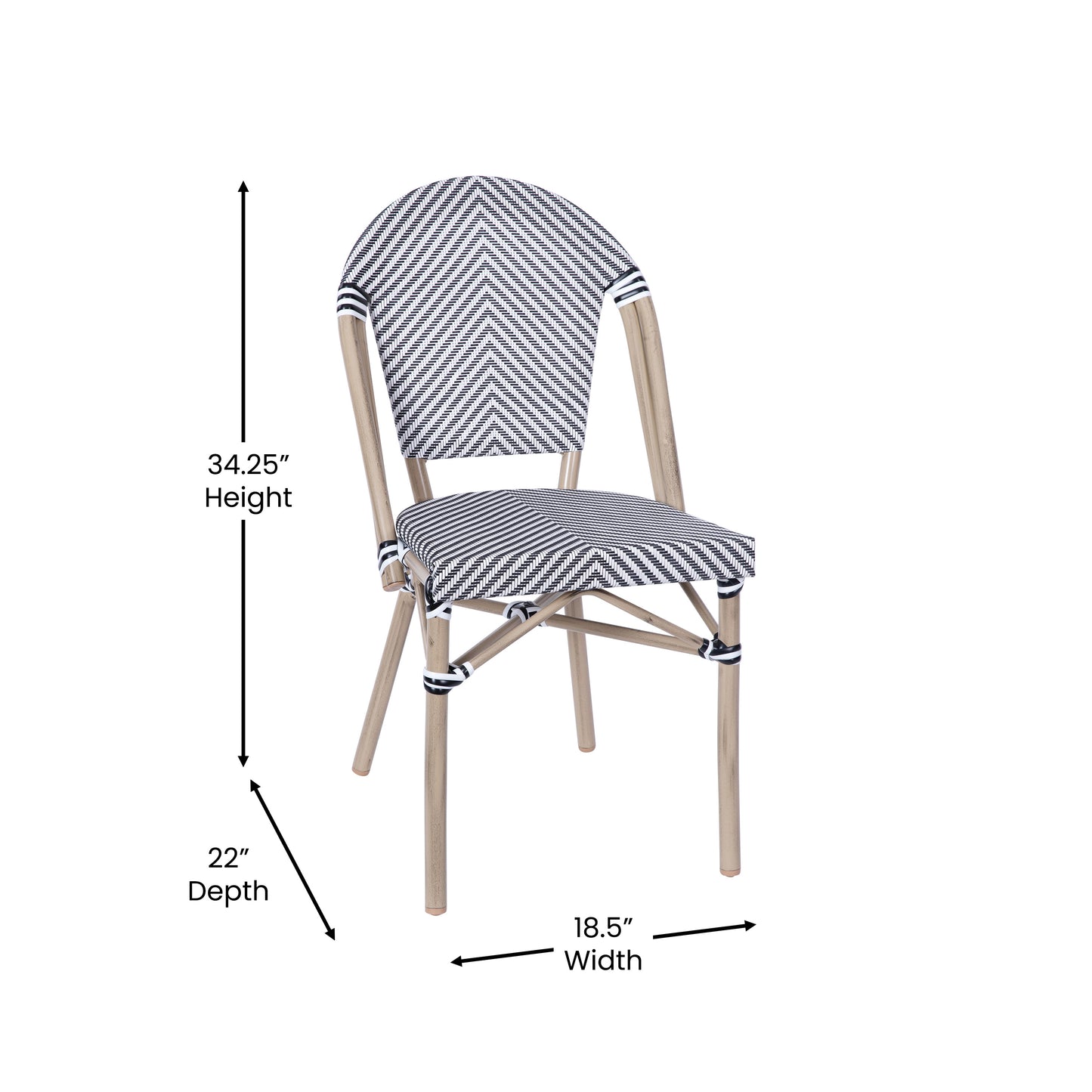 Classic Commercial Grade Indoor/Outdoor French Bistro Chair