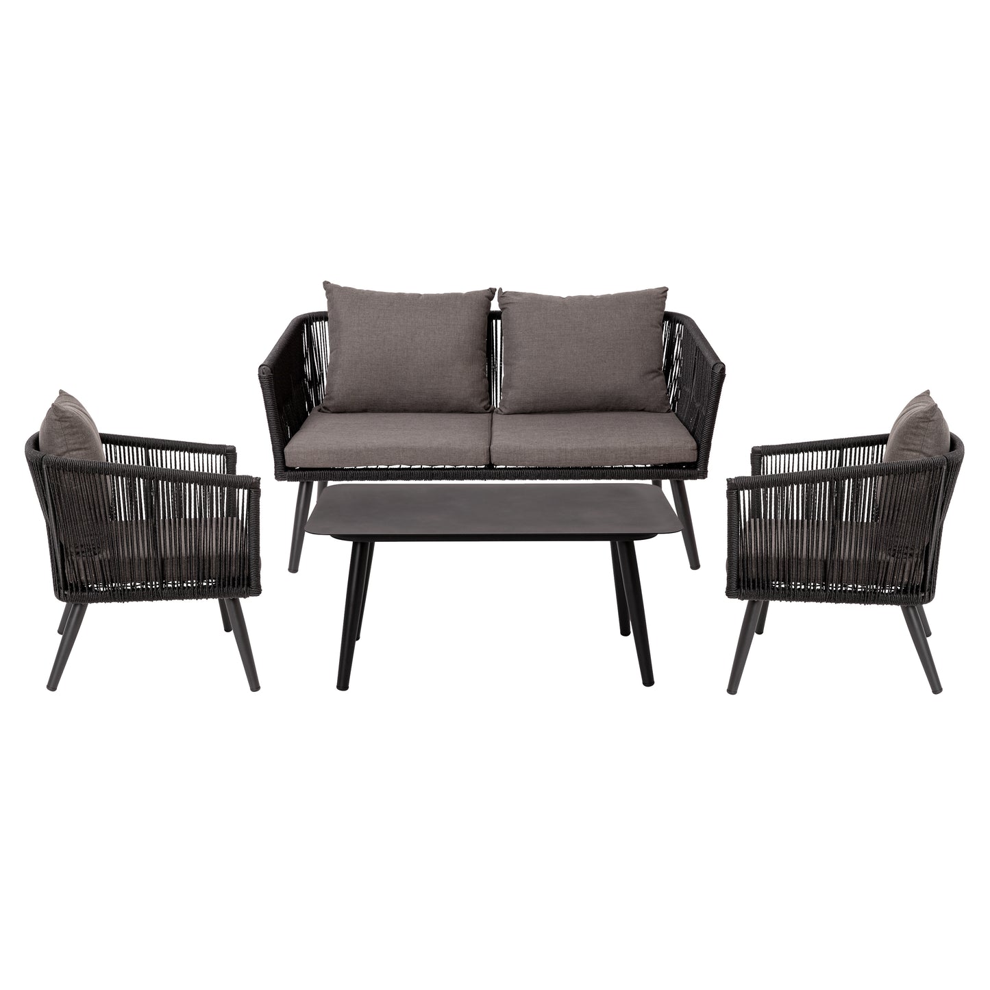 Black Loveseat-2 Chairs-Table SDA-AD723002-4-BK-GG