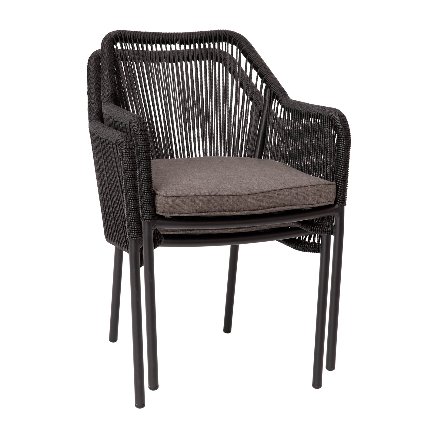 Set of 2 Black Patio Chairs SDA-AD892006-BK-2-GG