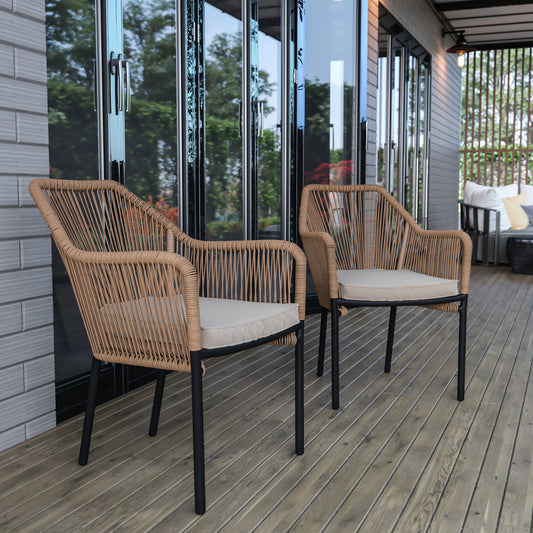 Set of 2 Natural Patio Chairs SDA-AD892006-NAT-2-GG