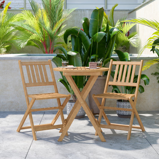 3PC Natural Folding Bistro Set THB-S4460-NAT-GG