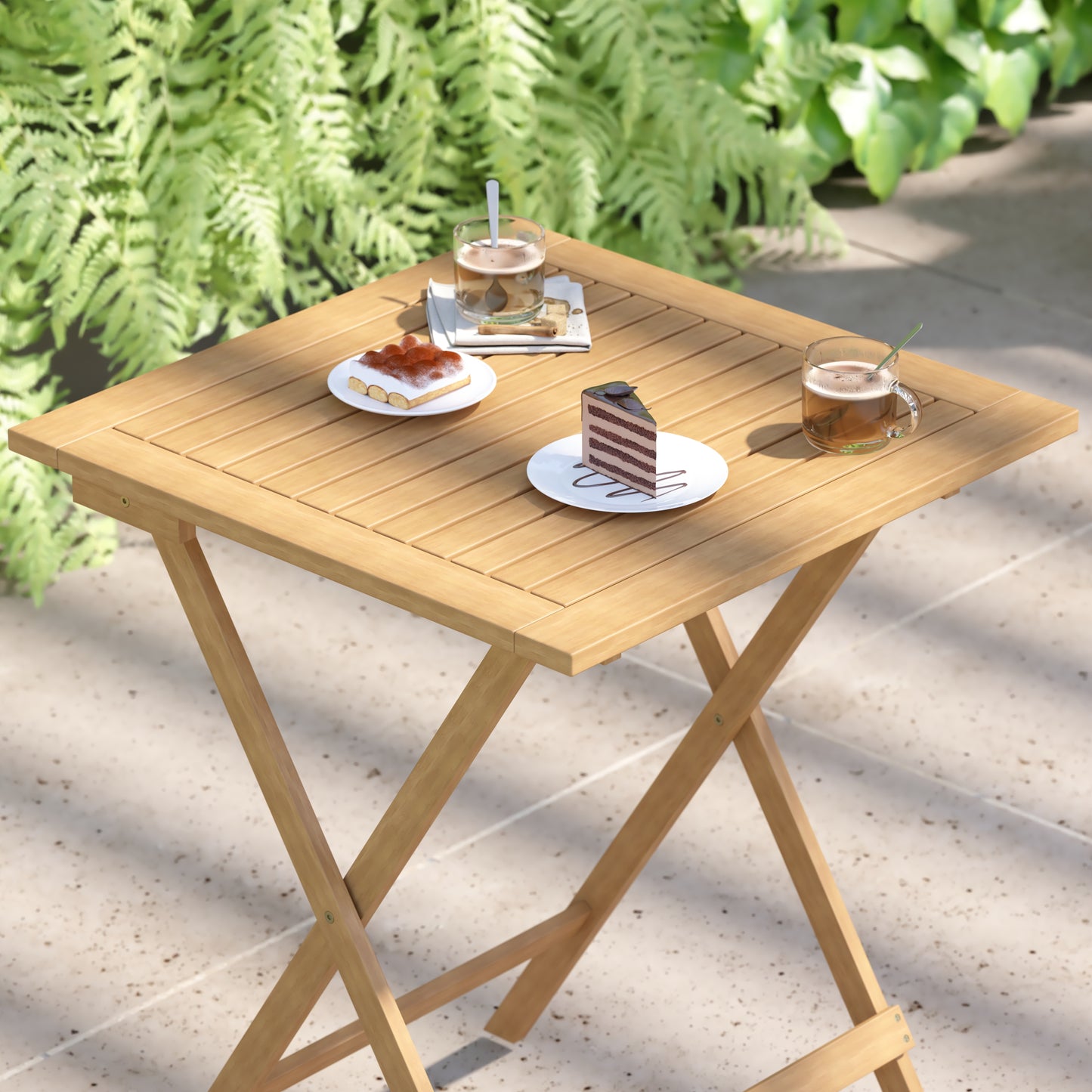 24" Square Natural Wood Table THB-T6060-NAT-GG