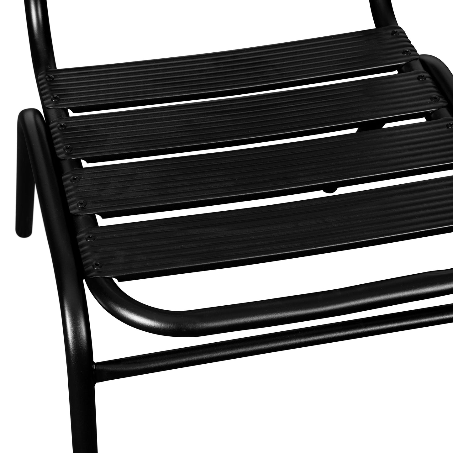 Black Slat Back Chair TLH-015C-BK-GG