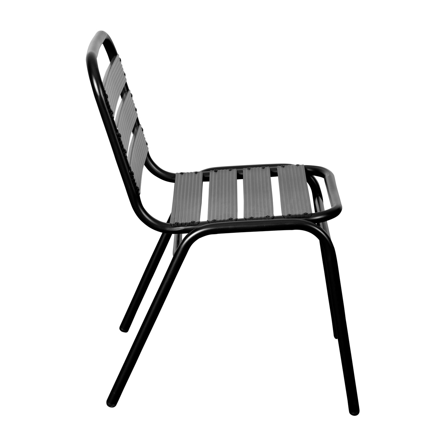 Black Slat Back Chair TLH-015C-BK-GG