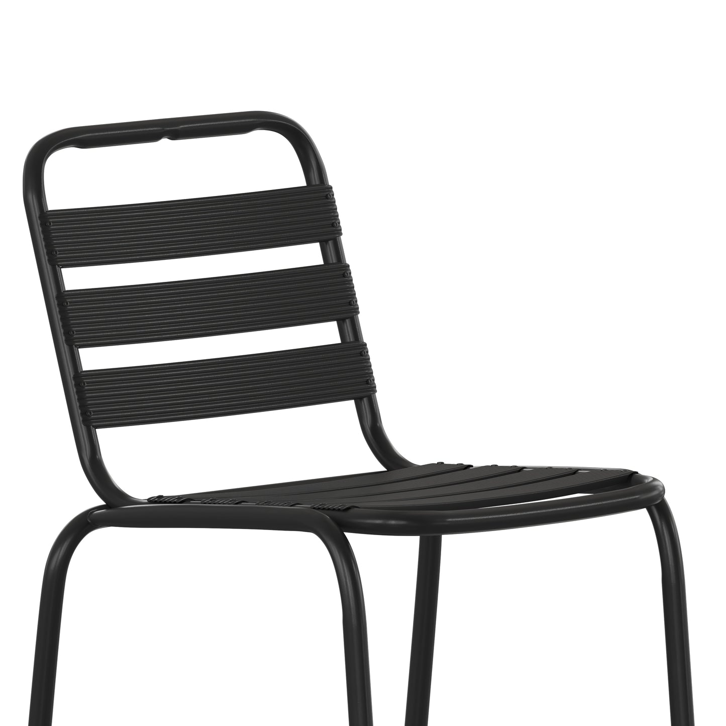 Black Slat Back Stool TLH-015H-BK-GG