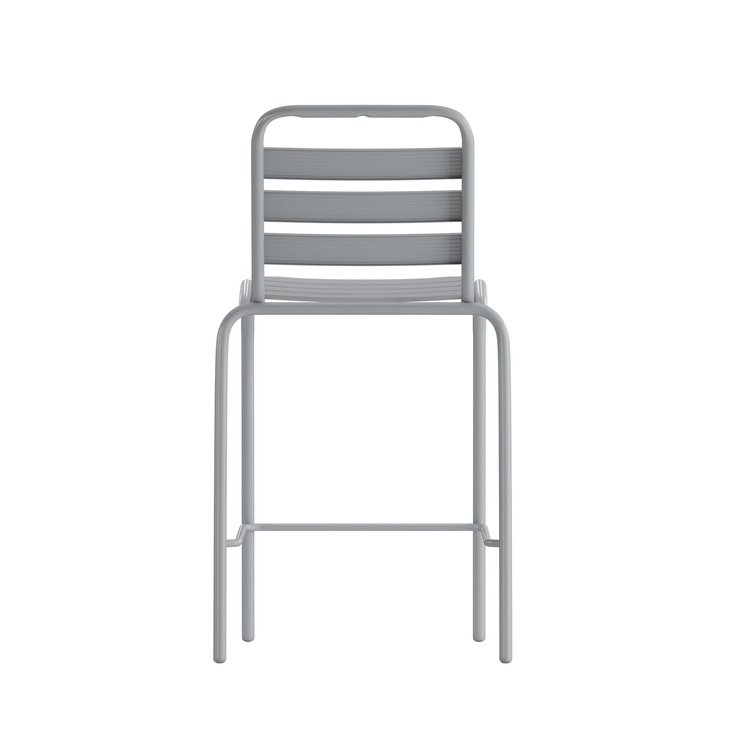 Silver Slat Back Stool TLH-015H-GG