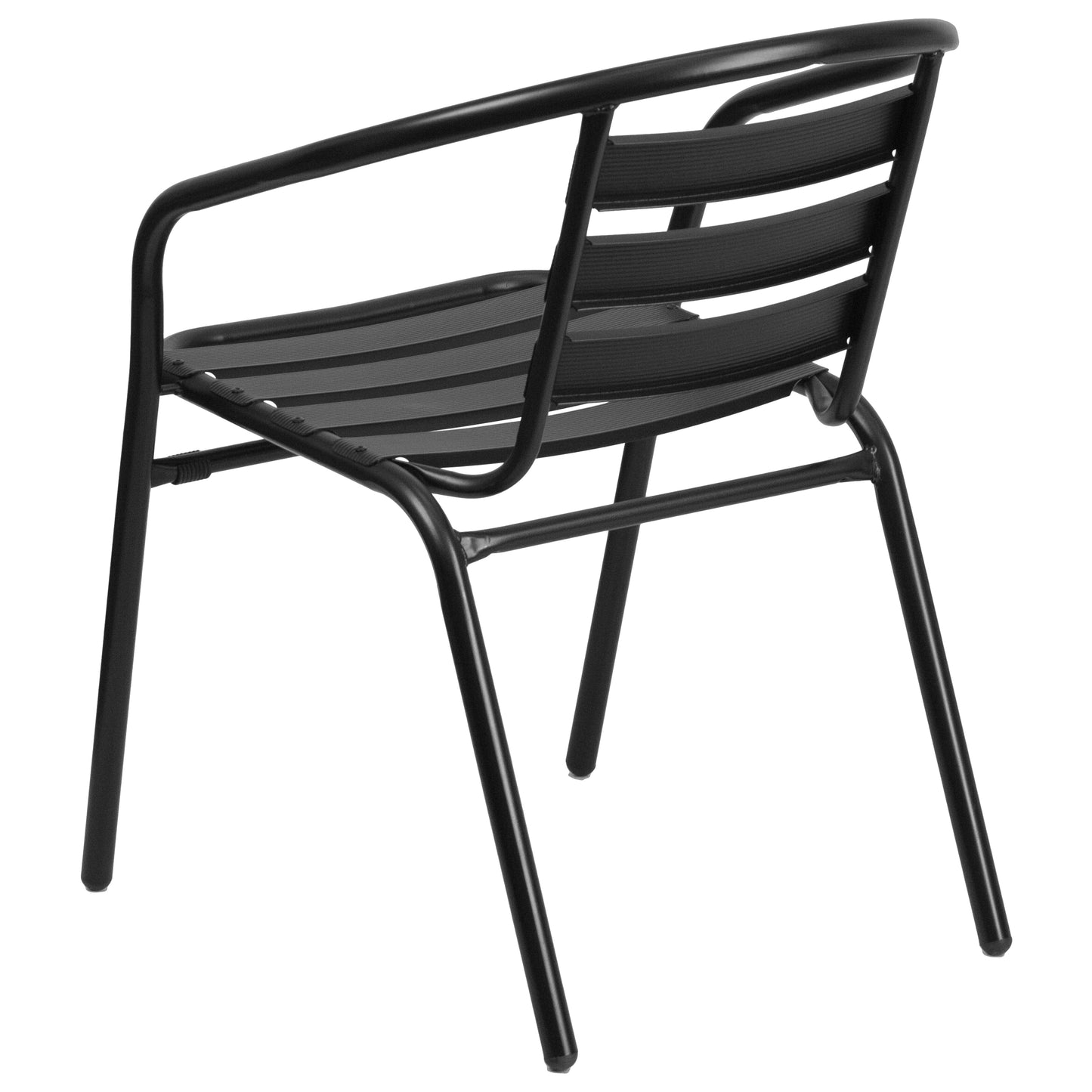 Black Aluminum Slat Chair TLH-017C-BK-GG