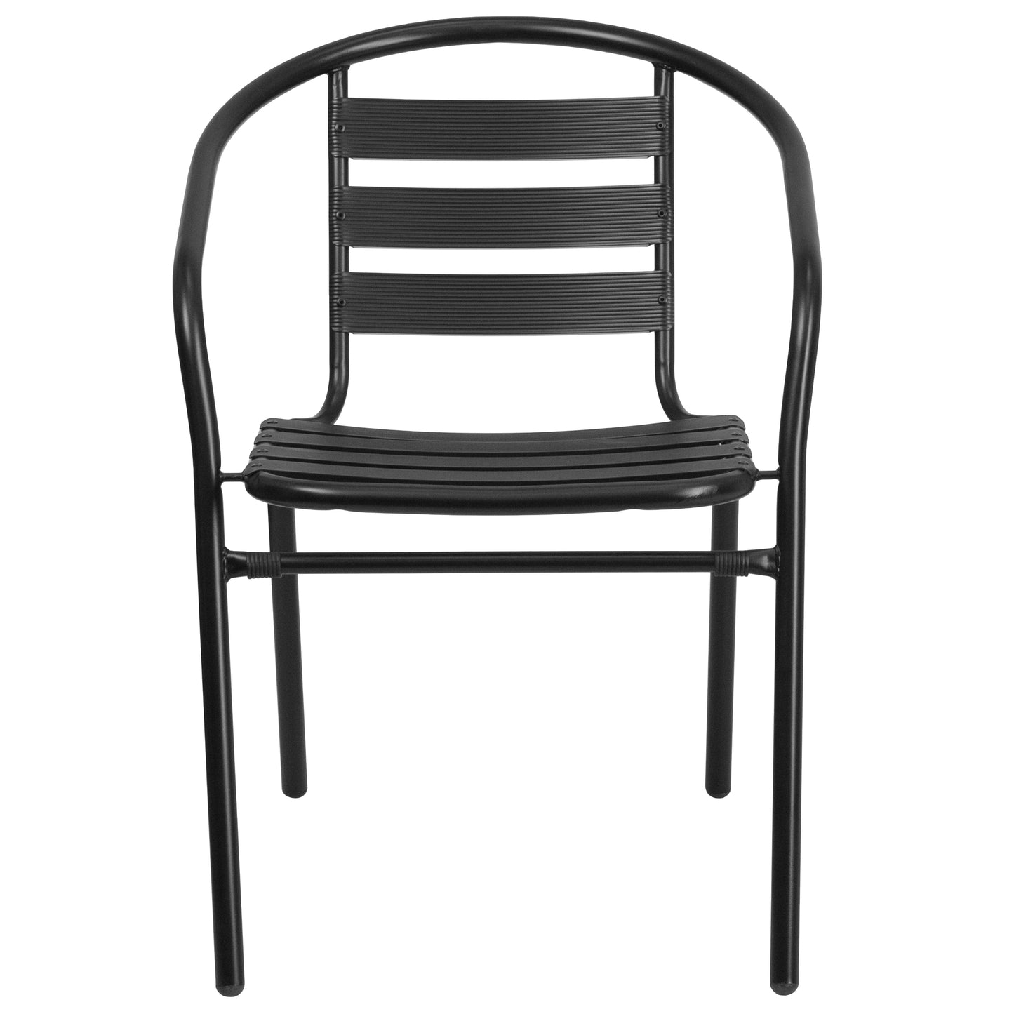 Black Aluminum Slat Chair TLH-017C-BK-GG