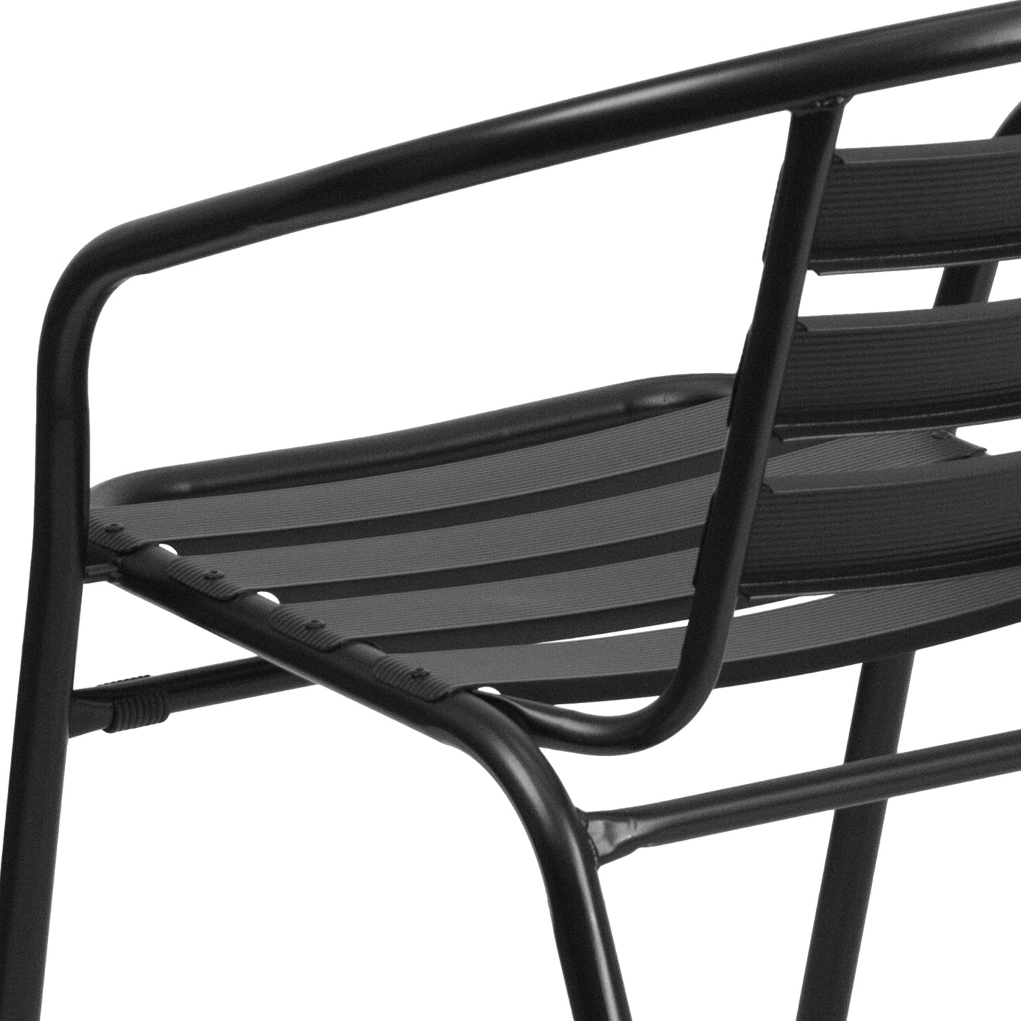 Black Aluminum Slat Chair TLH-017C-BK-GG