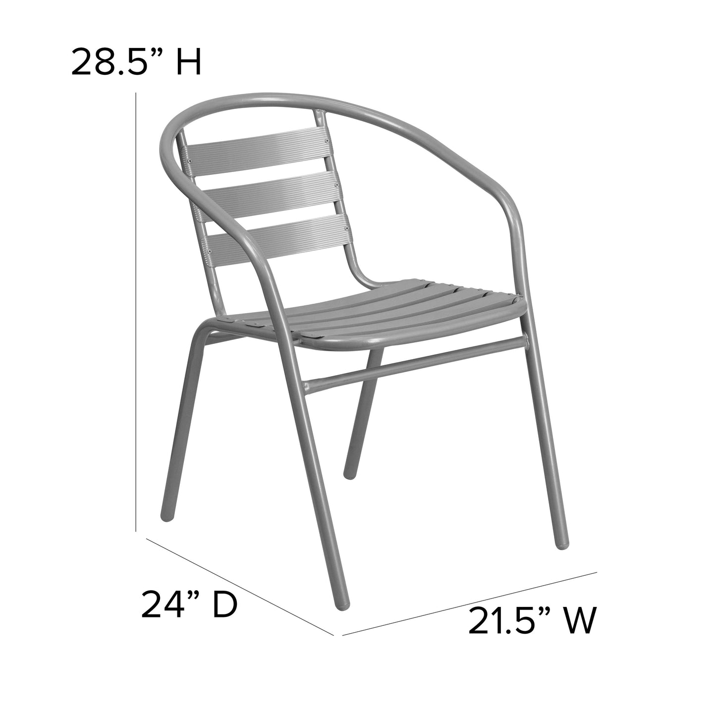 Silver Aluminum Slat Chair TLH-017C-GG