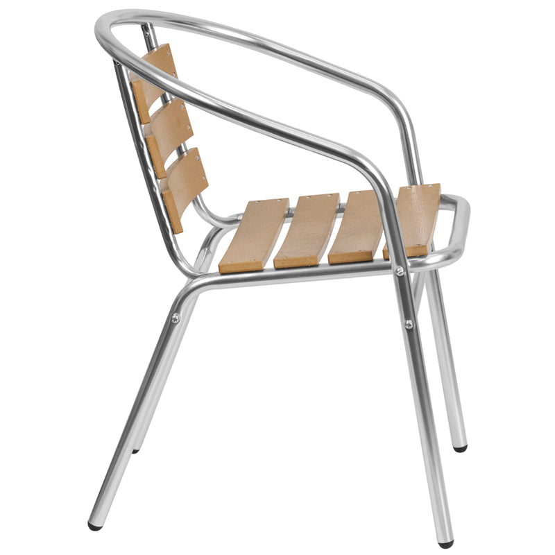 Aluminum Teak Back Chair TLH-017W-GG