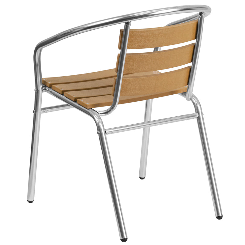 Aluminum Teak Back Chair TLH-017W-GG