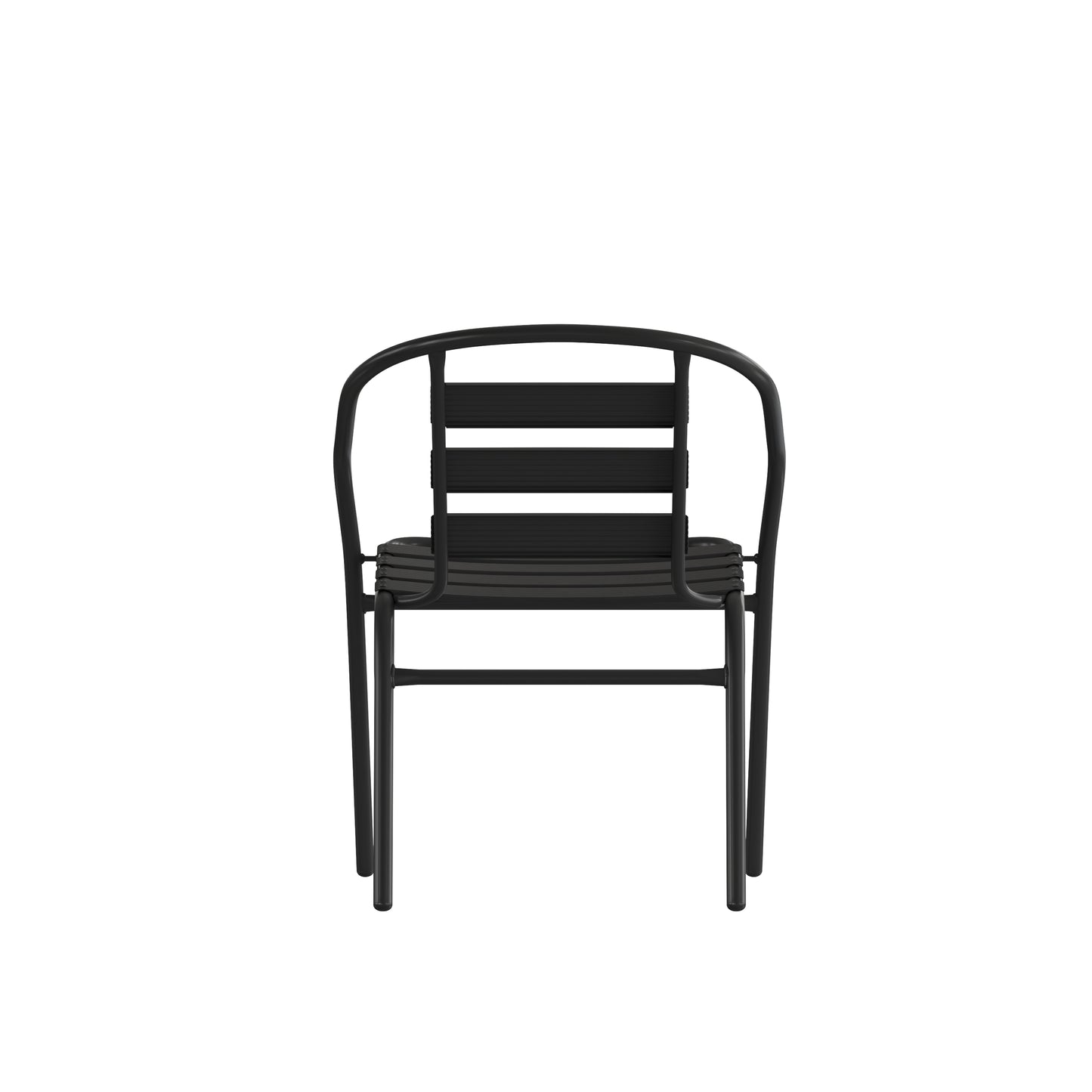 Black Slat Chair with Arms TLH-018C-BK-GG