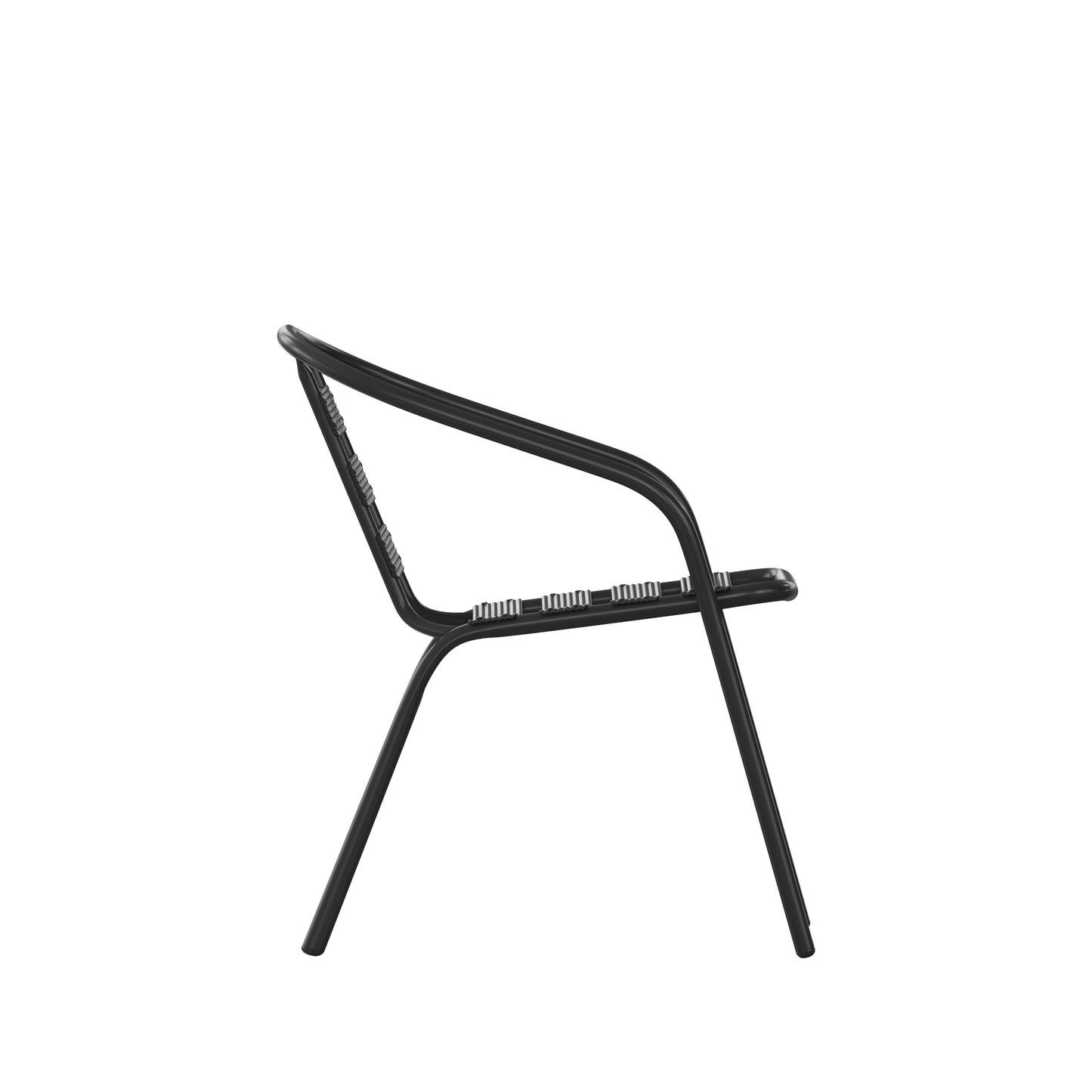 Black Slat Chair with Arms TLH-018C-BK-GG