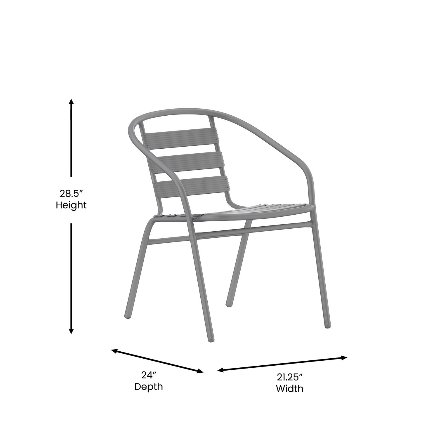 Contemporary Patio Chair with Arms for Indoor and Outdoor Use