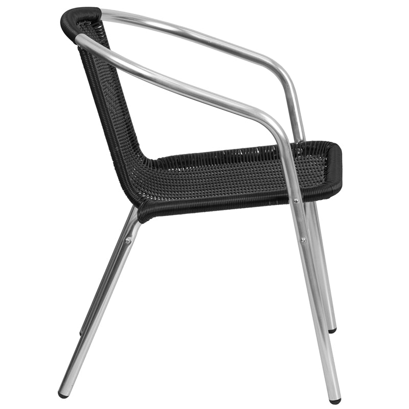 Black Rattan Aluminum Chair TLH-020-BK-GG