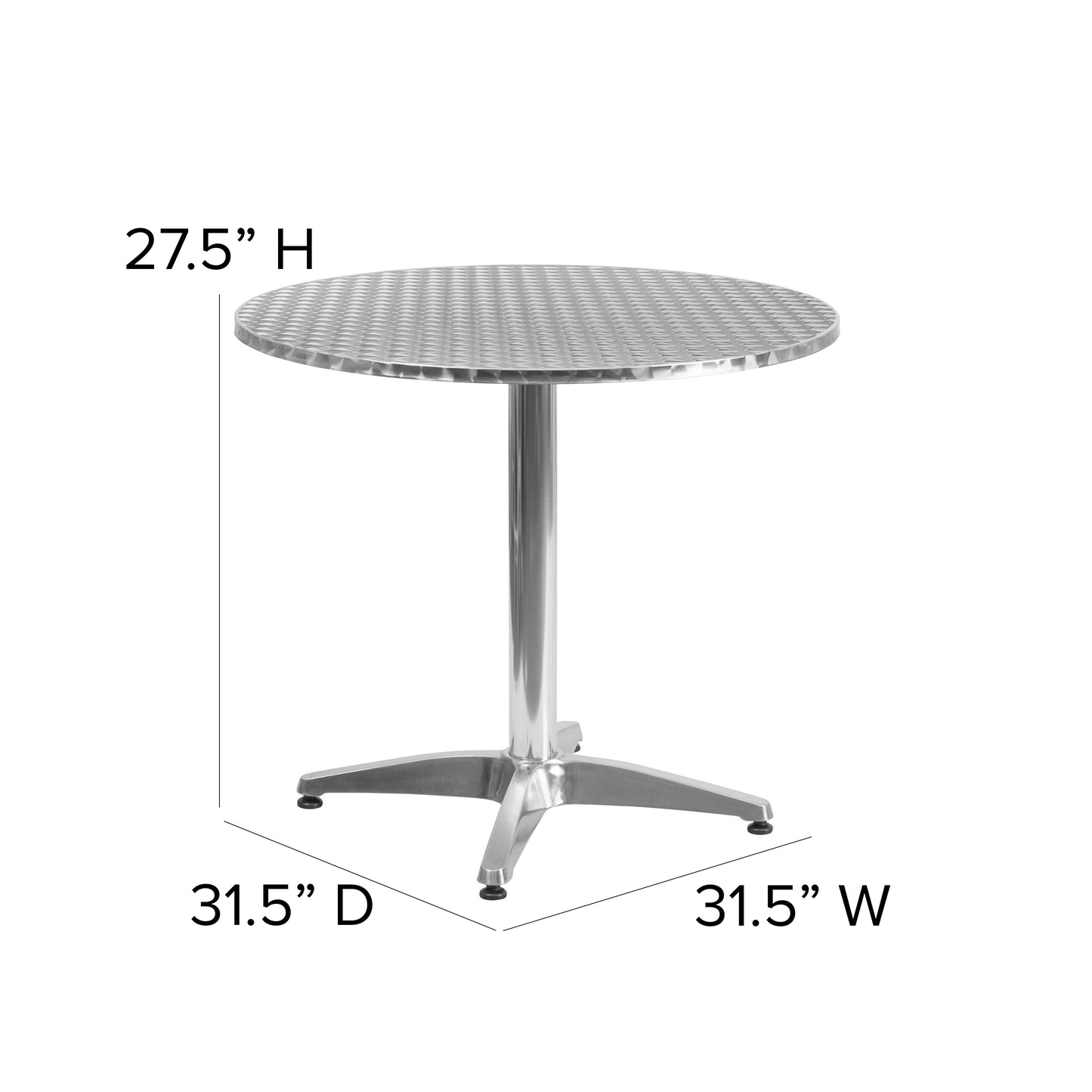 31.5RD Aluminum Table TLH-052-3-GG