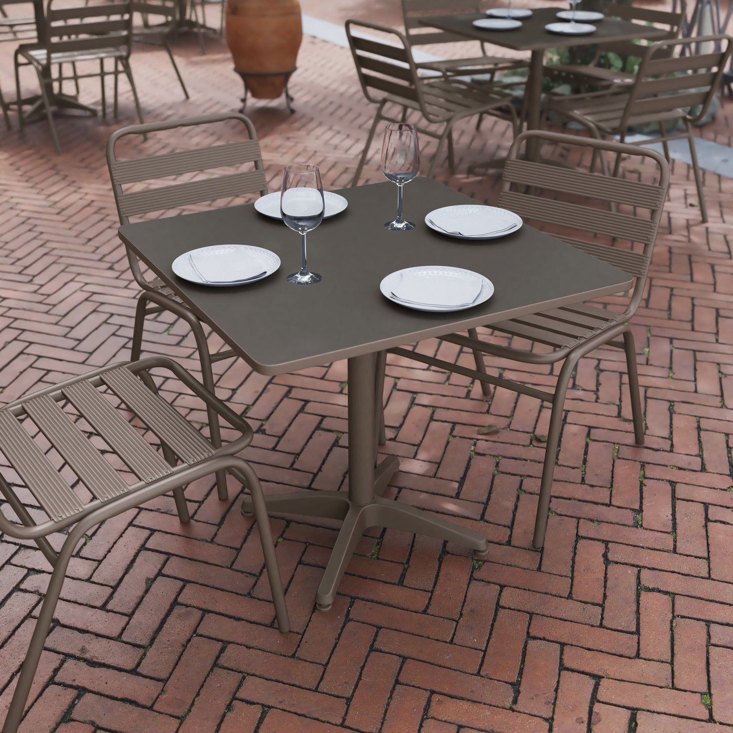 31.5SQ Bronze Metal Table TLH-053-3-BZ-GG