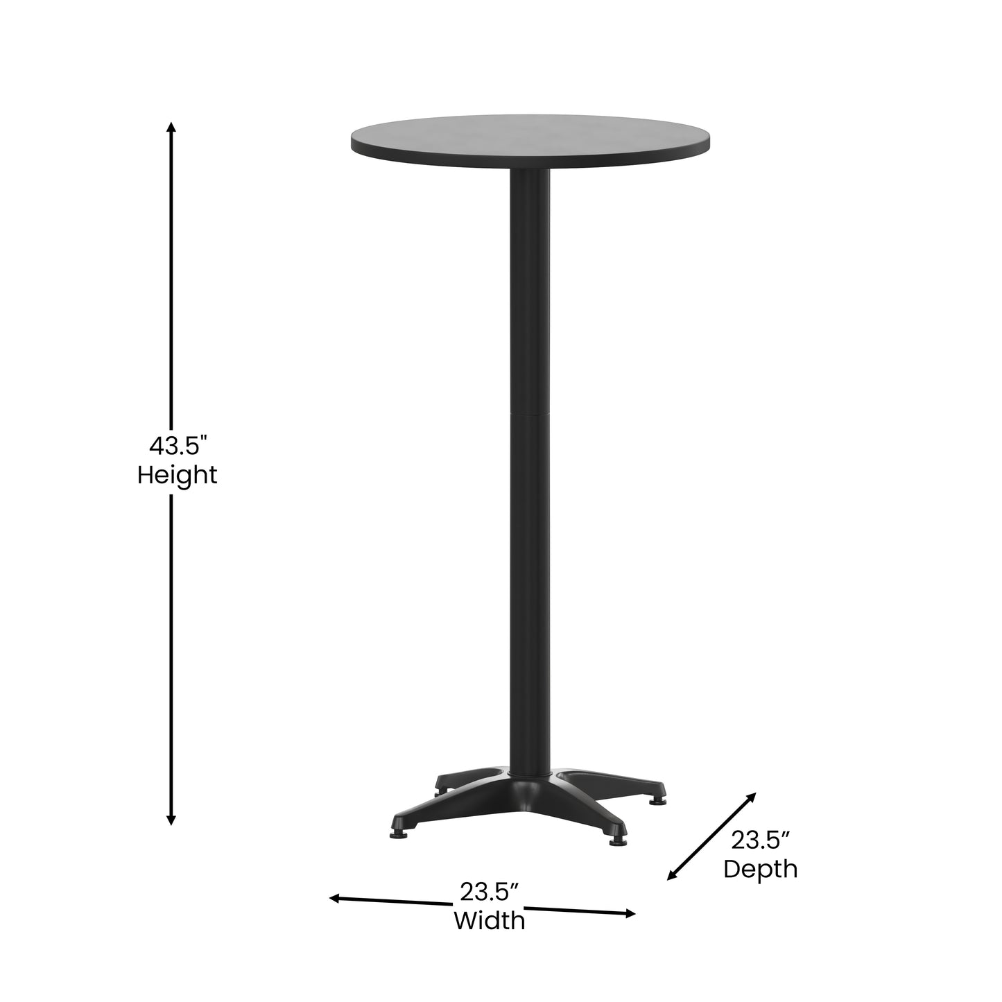 RD Black Bar Height Table TLH-059B-BK-GG