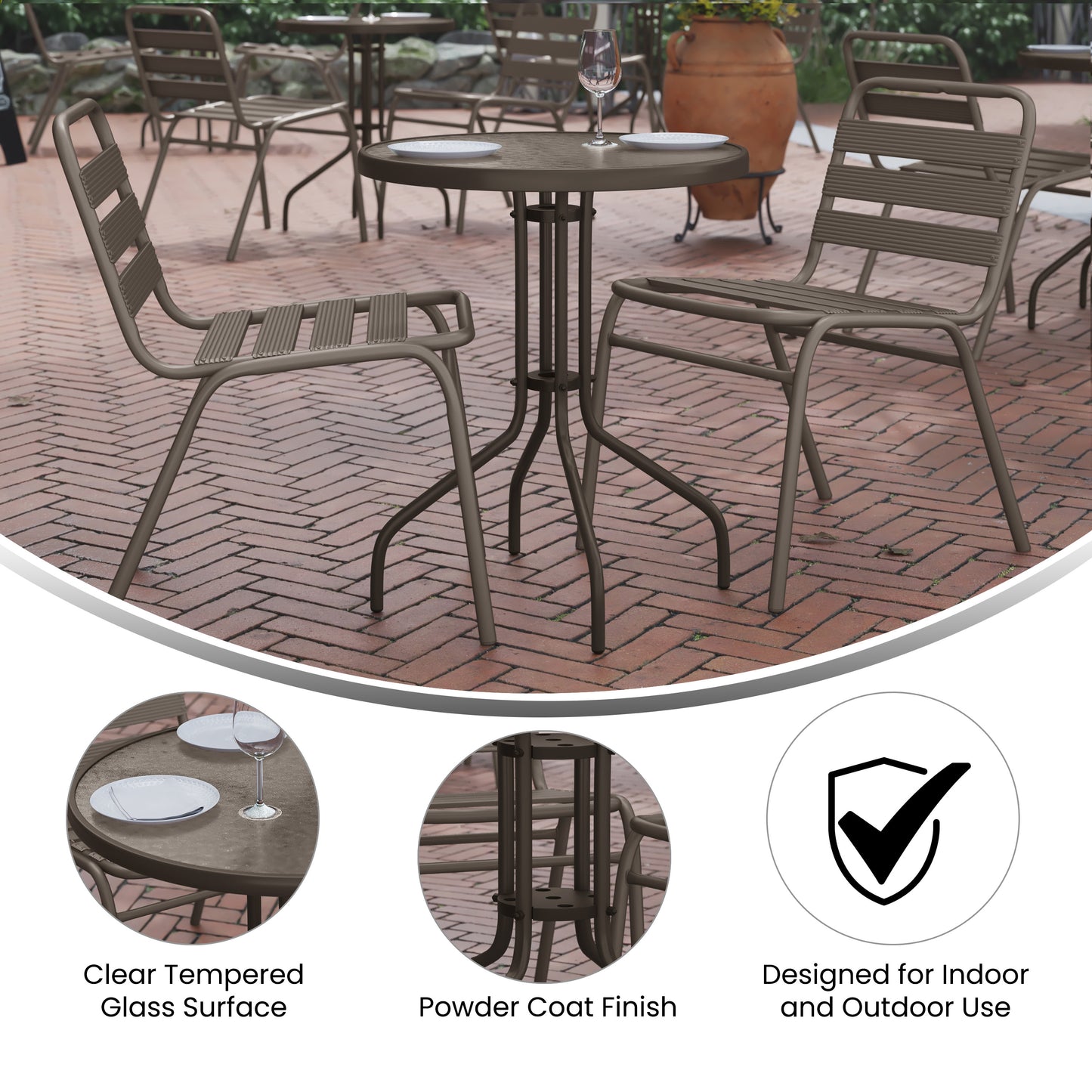 23.75RD Bronze Patio Table TLH-070-1-BZ-GG