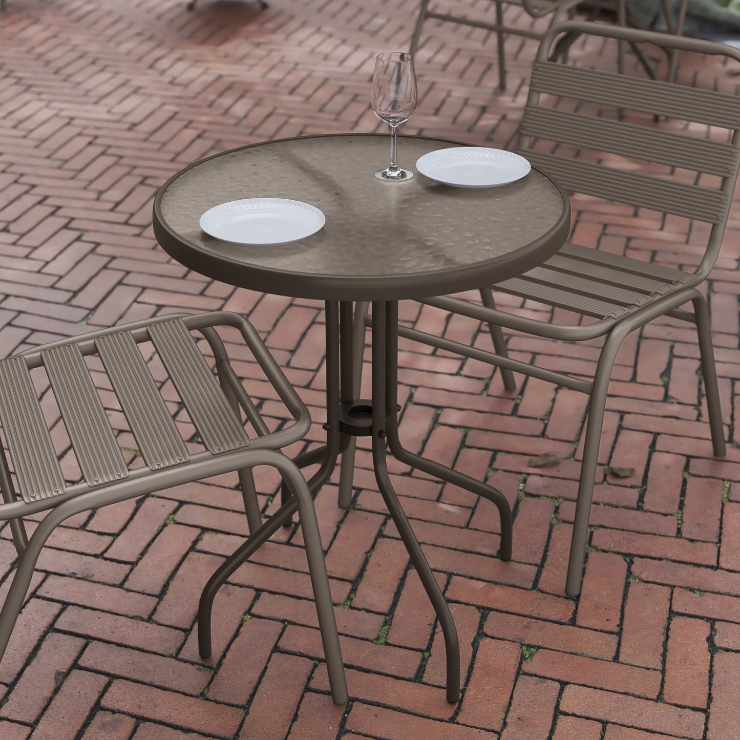 23.75RD Bronze Patio Table TLH-070-1-BZ-GG