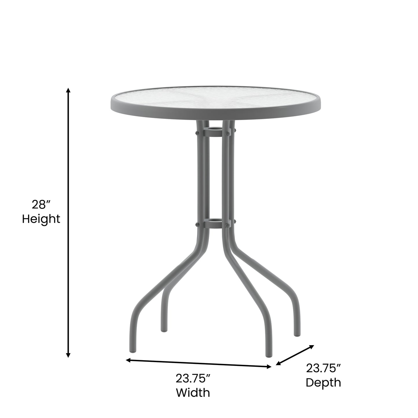 23.75RD Silver Patio Table TLH-070-1-SV-GG