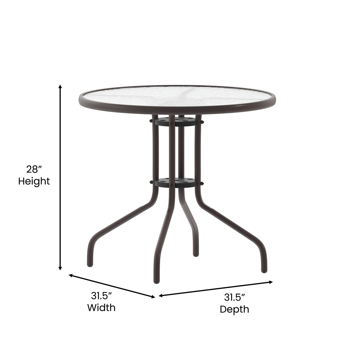 31.5RD Bronze Patio Table TLH-070-2-BZ-GG