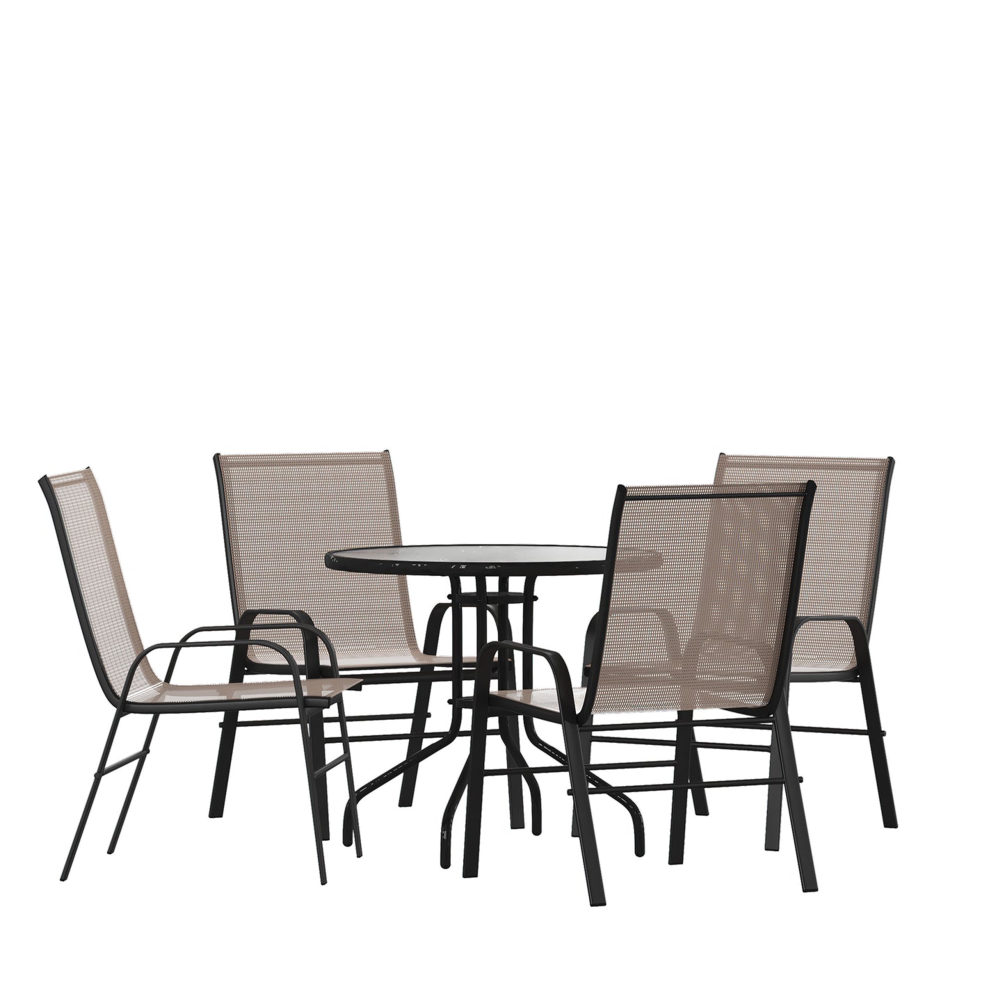 31.5" Round Brown Patio Set TLH-0702303C-BN-GG