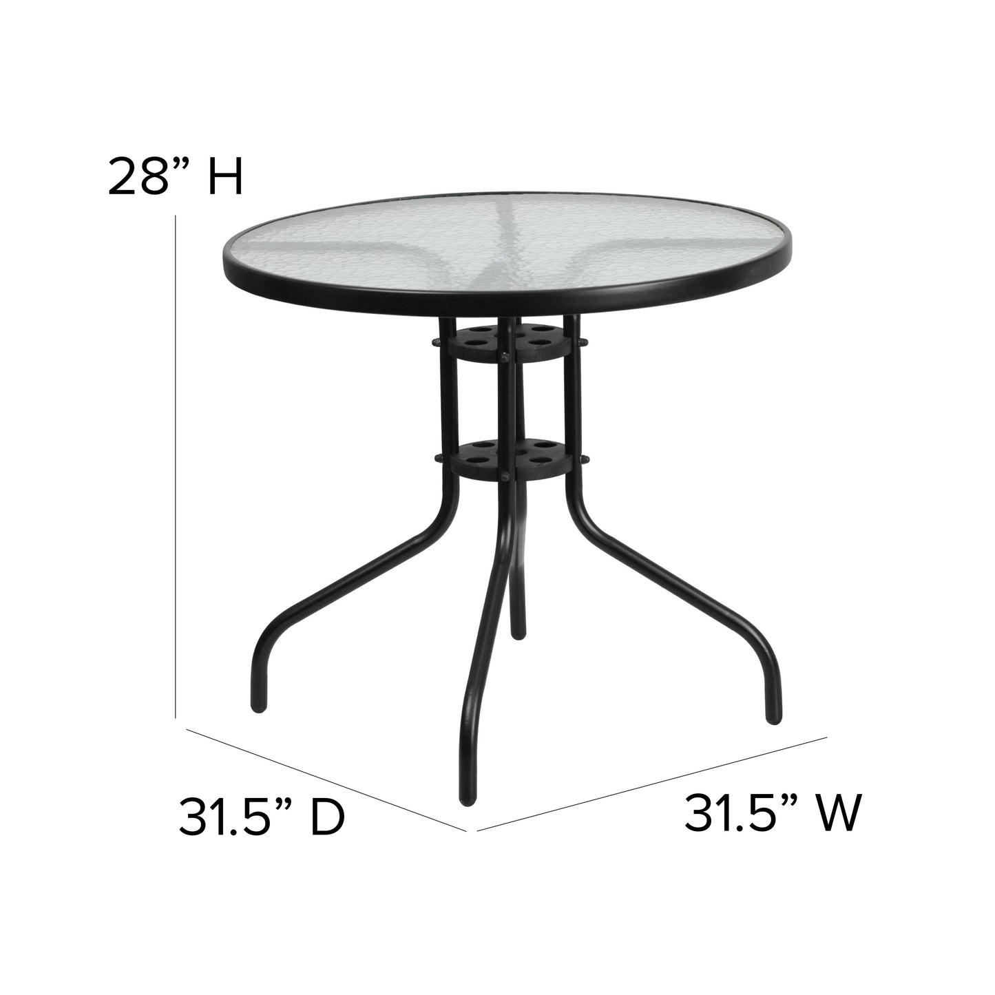 31.5" Round Black Patio Set TLH-0702303C-GG