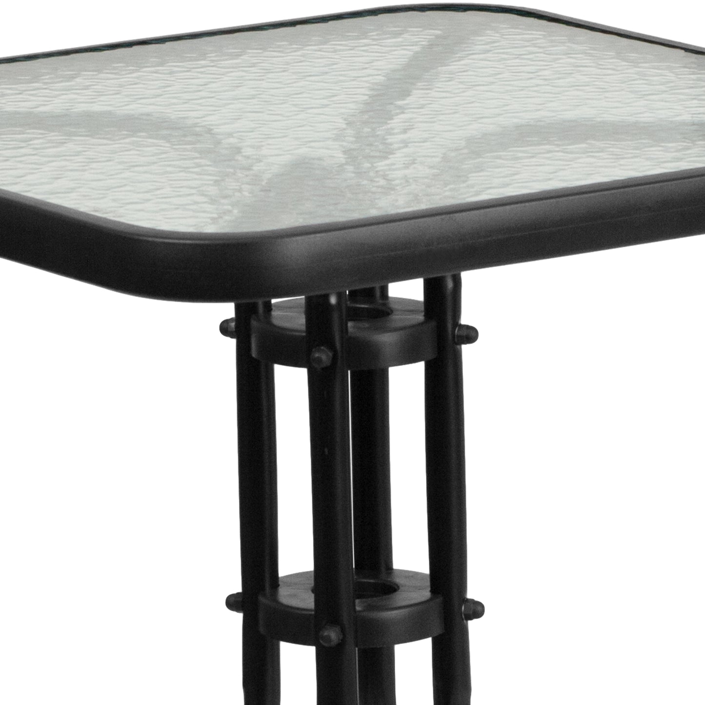 23.5SQ Black Patio Table Set TLH-0731SQ-017CBK2-GG