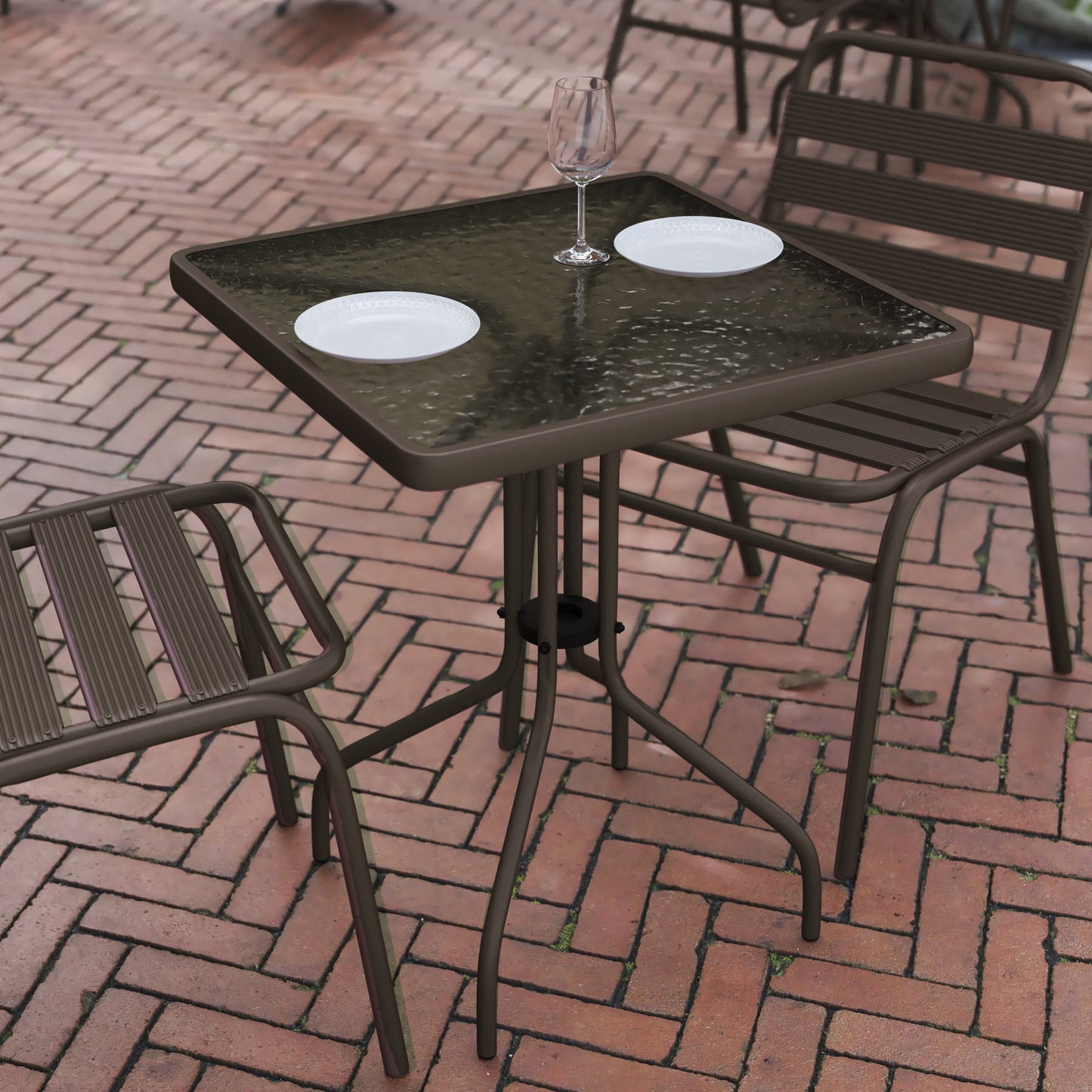 23.5SQ Bronze Patio Table TLH-073A-1-BZ-GG