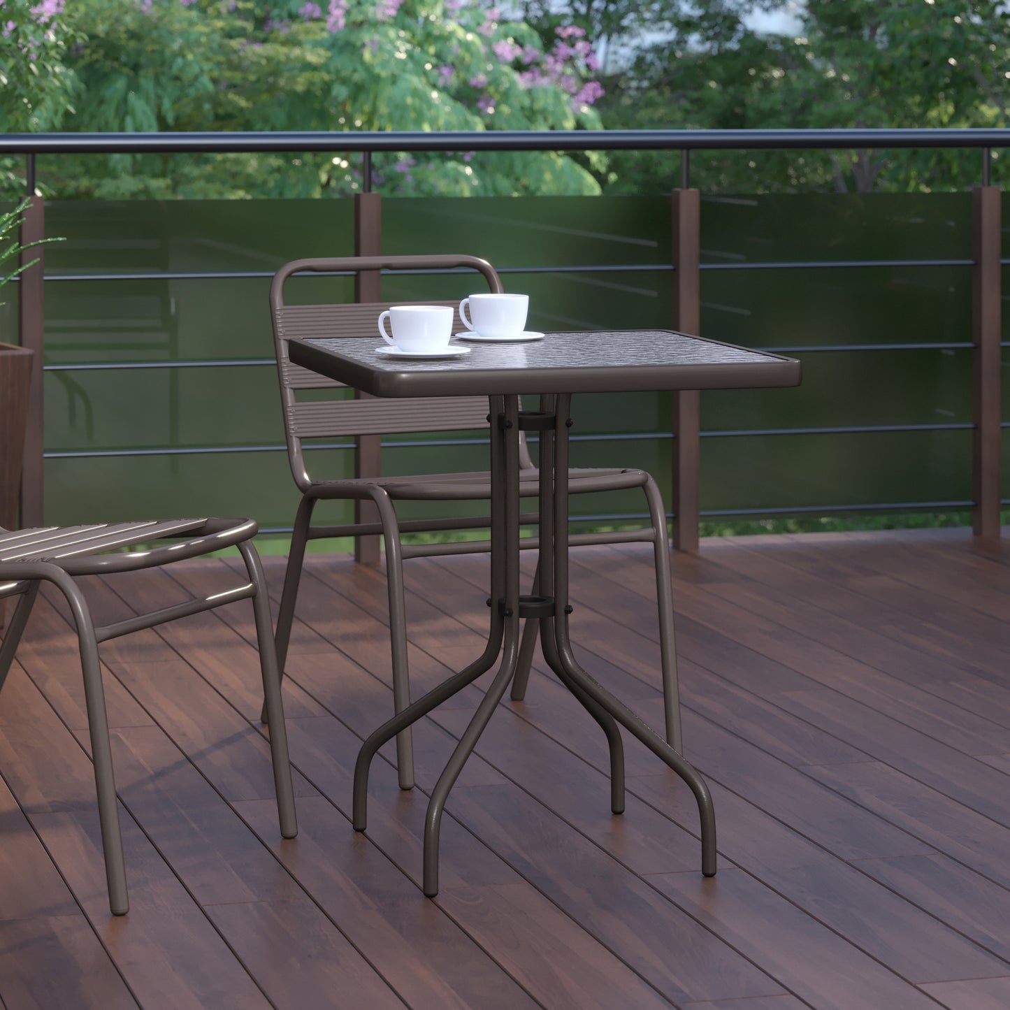 23.5SQ Bronze Patio Table TLH-073A-1-BZ-GG