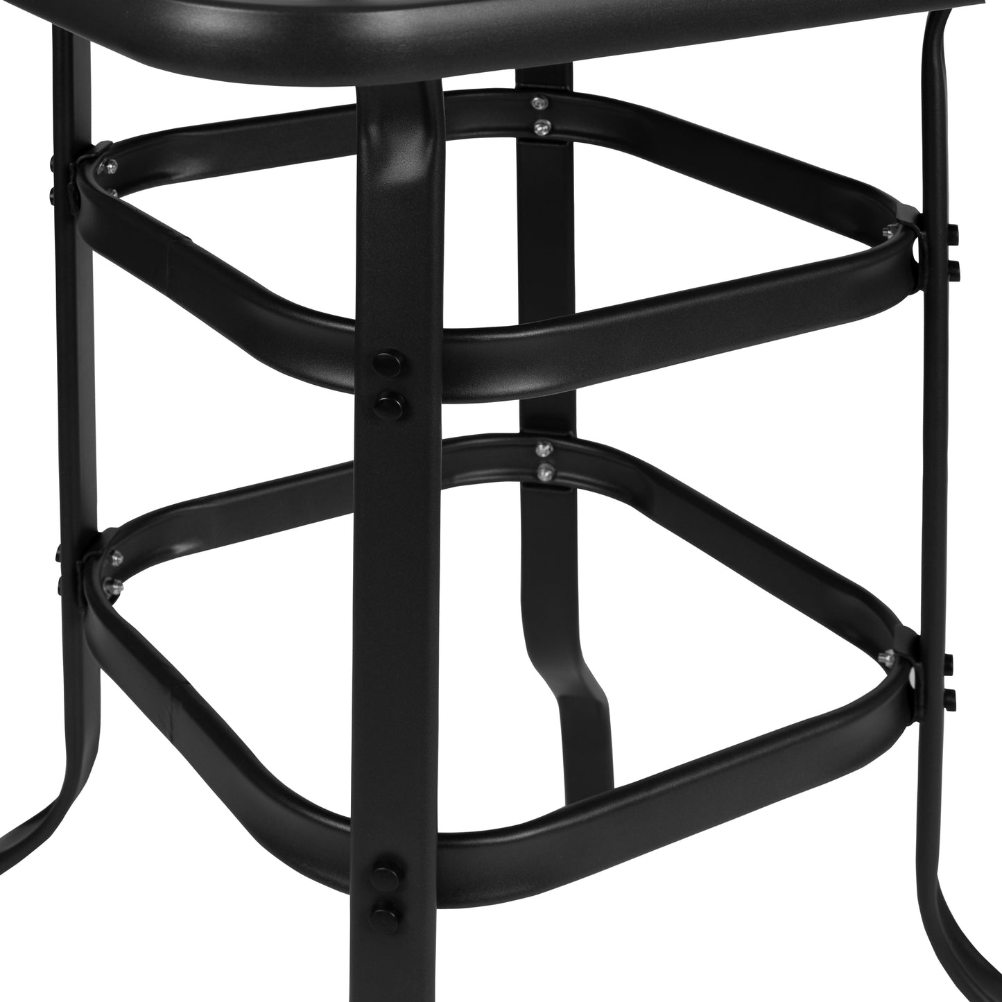 Black Metal/Glass Bar Table TLH-073H-B-GG