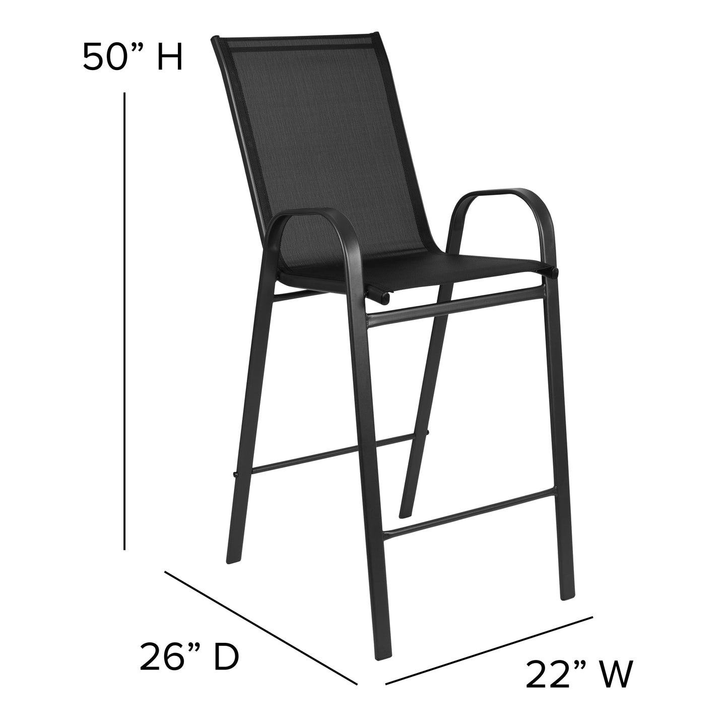 3PC Glass Bar Patio Table Set TLH-073H092H-B-GG