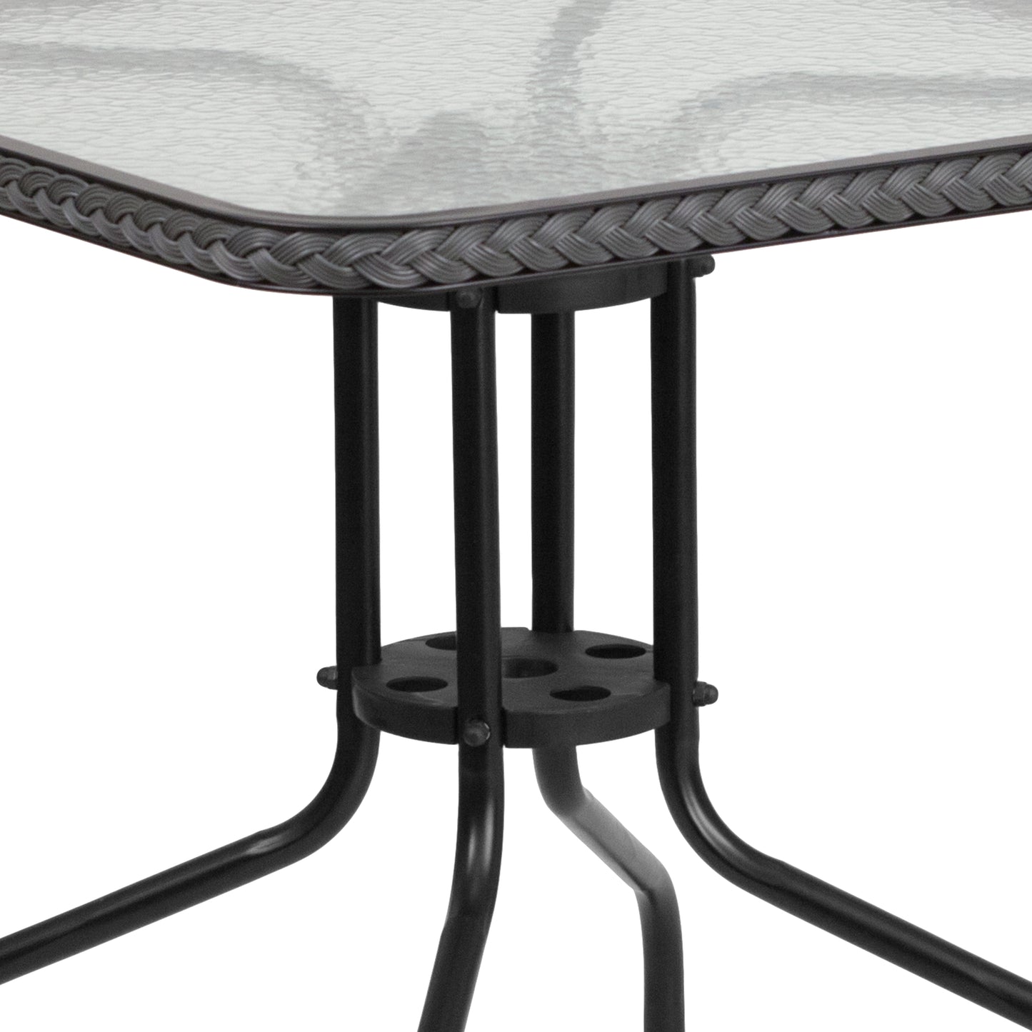 28SQ Gray Table Set w/Rattan TLH-073SQ-037GY2-GG