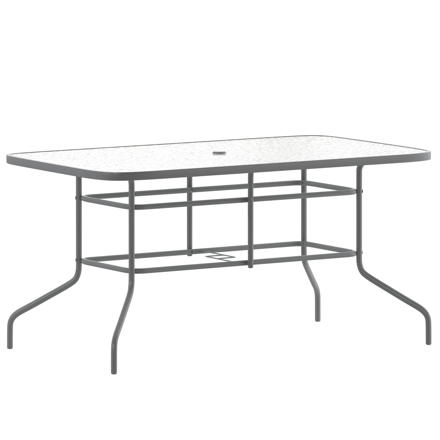 55x31.5 Silver Patio Table TLH-089-SV-GG