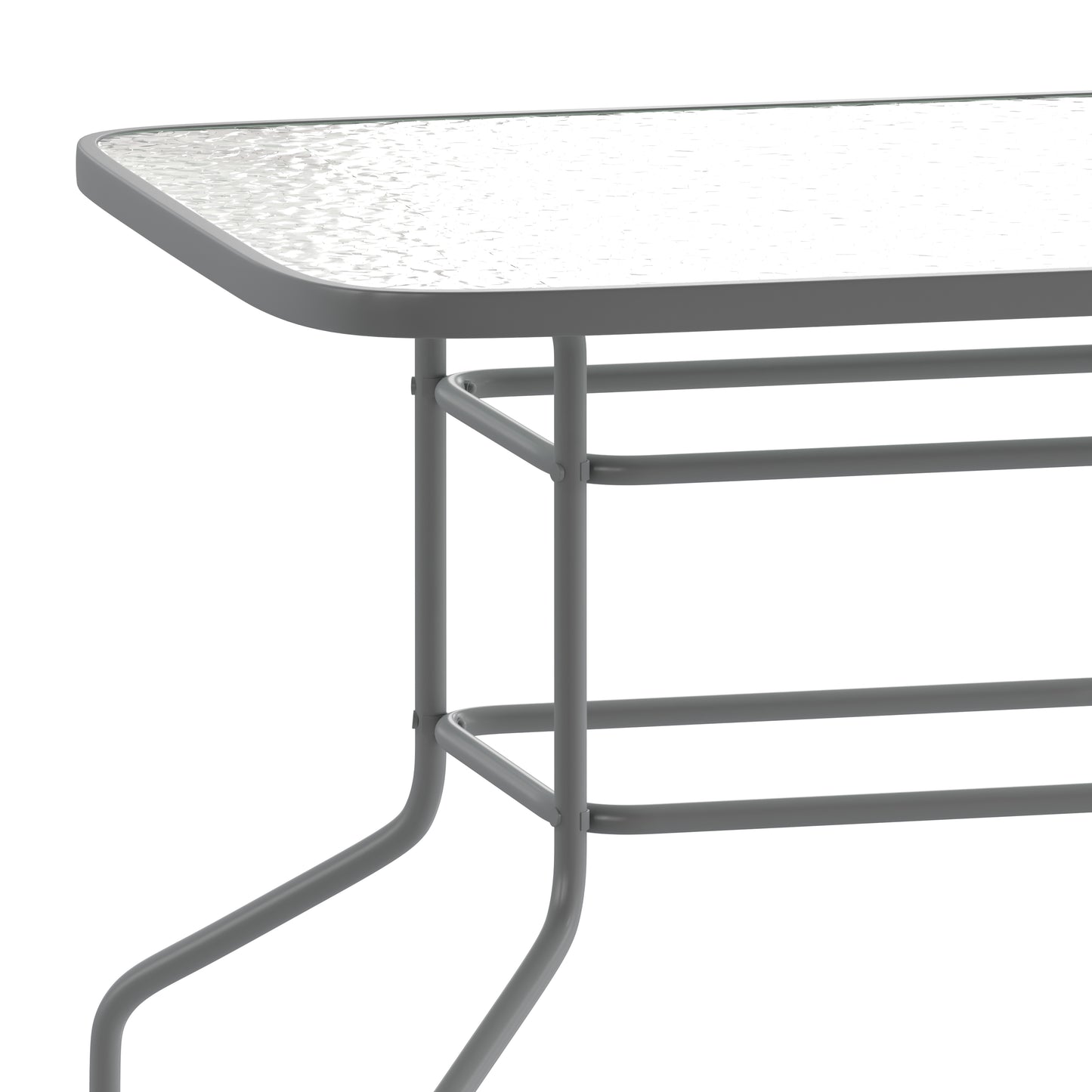 55x31.5 Silver Patio Table TLH-089-SV-GG