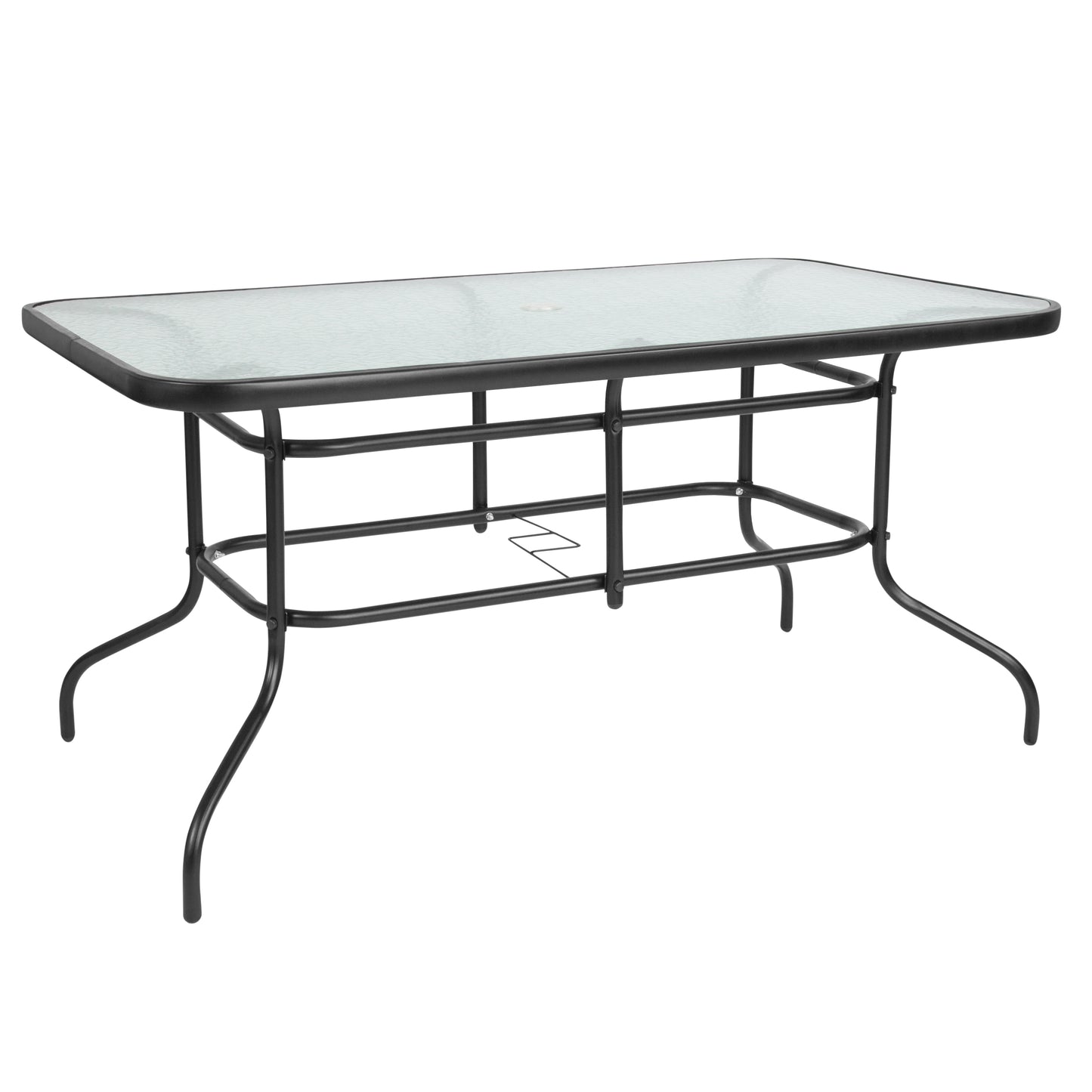 31.5x55 Black Patio Table Set TLH-089REC-303CBK4-GG