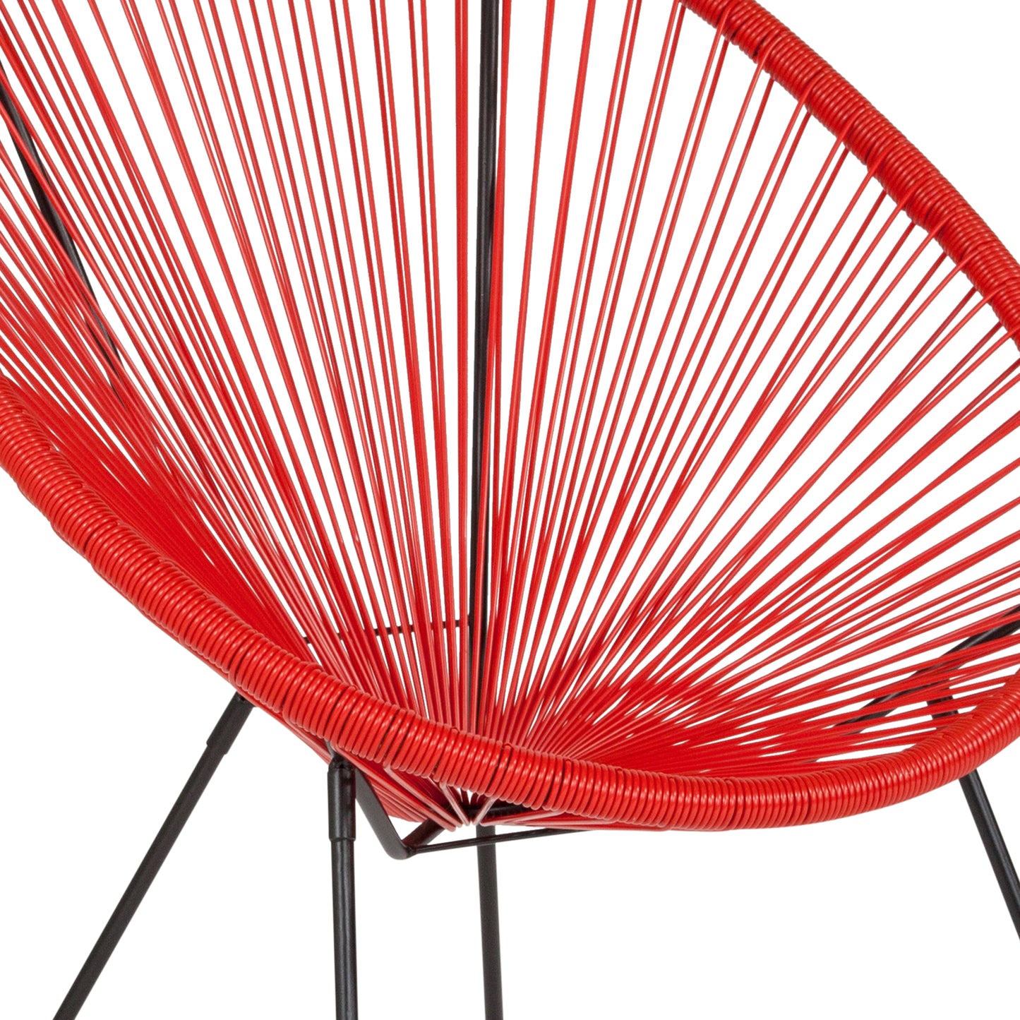 Red Bungee Oval Lounge Chair TLH-094-RED-GG