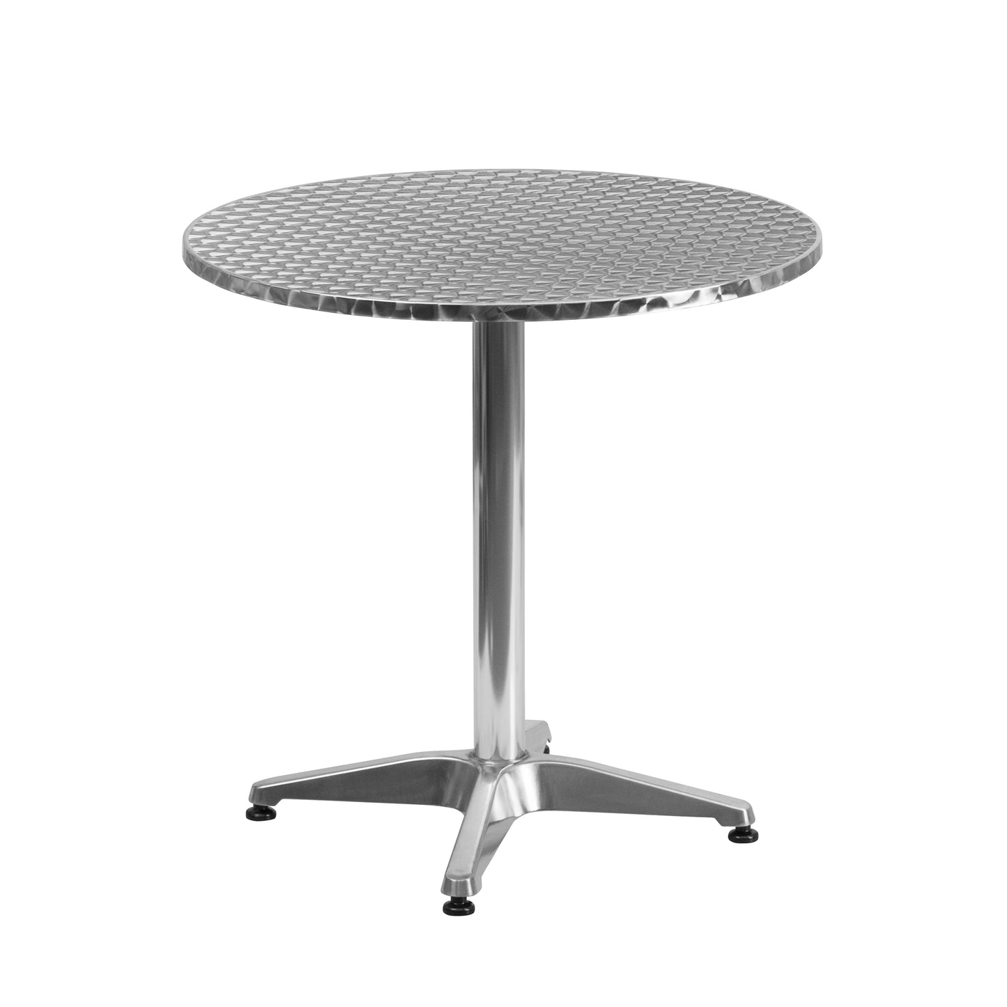 27.5RD Aluminum Table/4 Chairs TLH-ALUM-28RD-020BKCHR4-GG