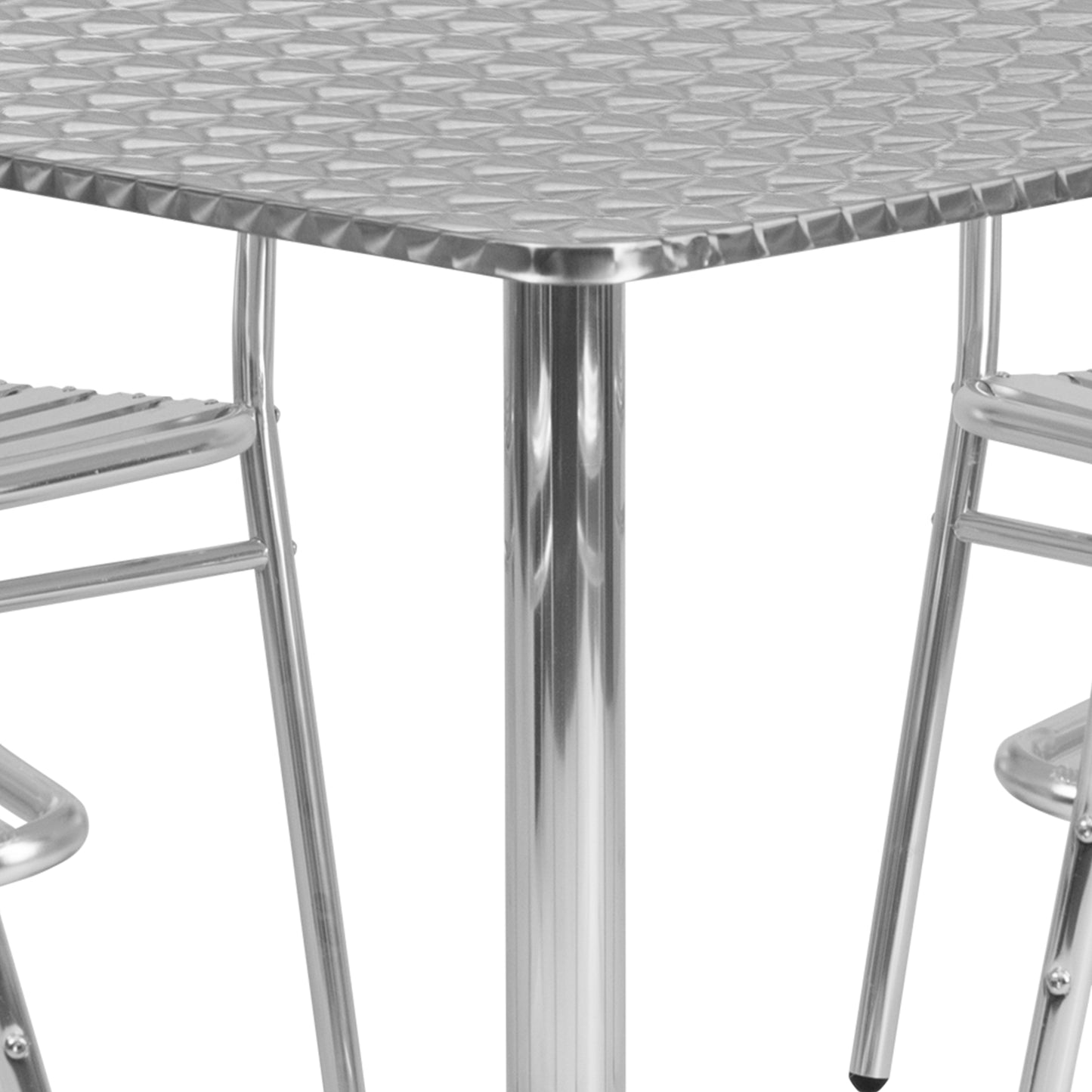 31.5SQ Aluminum Table Set TLH-ALUM-32SQ-017BCHR4-GG